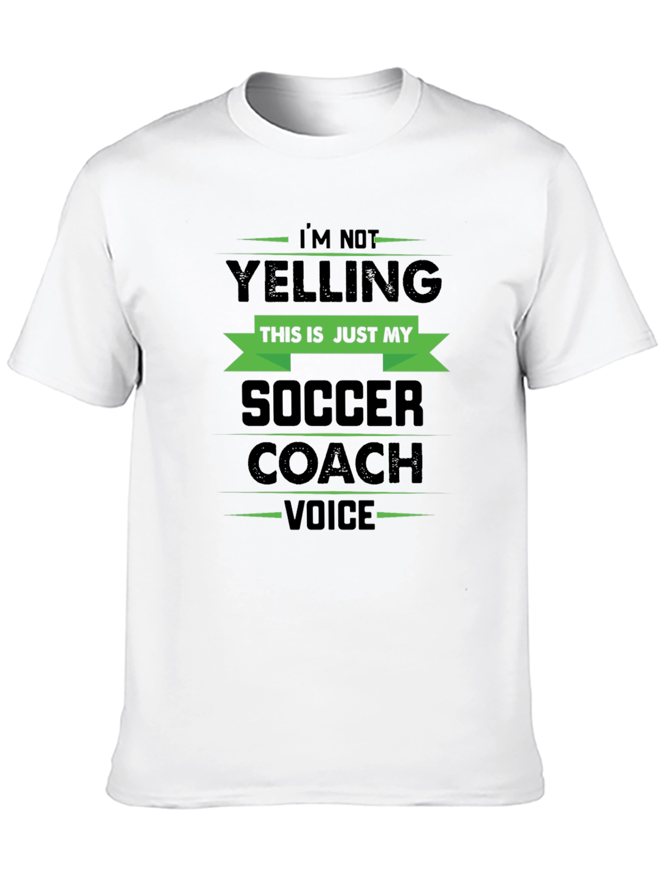 Black Funny Soccer Coach T-Shirt - 'This is Just My Voice' view 10
