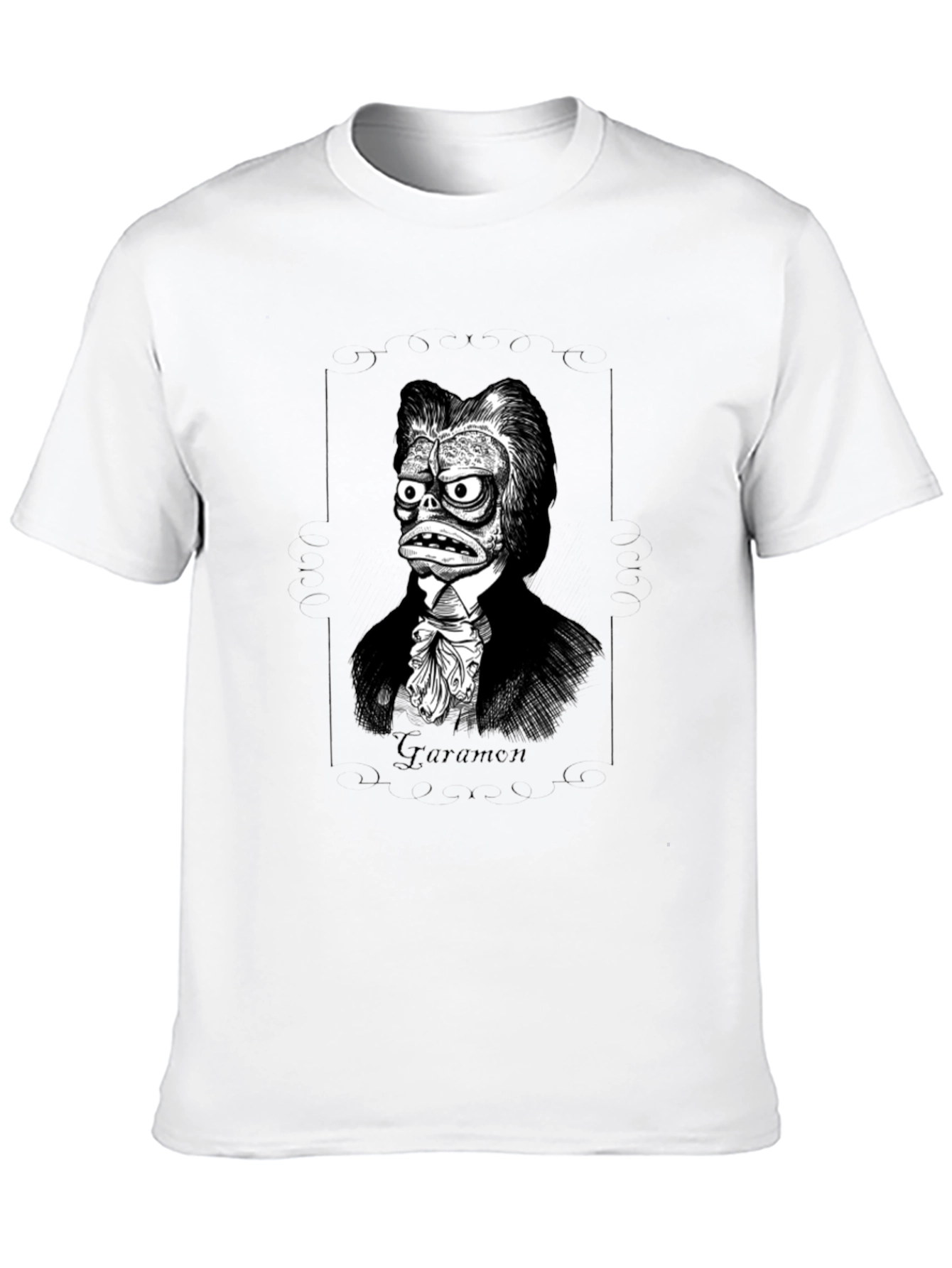 Black Guramon Character Graphic Tee - Classic Horror Style view 10