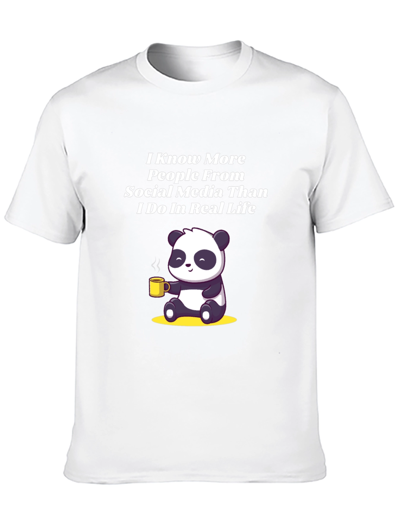 Black Social Media Panda Graphic T-Shirt view 10