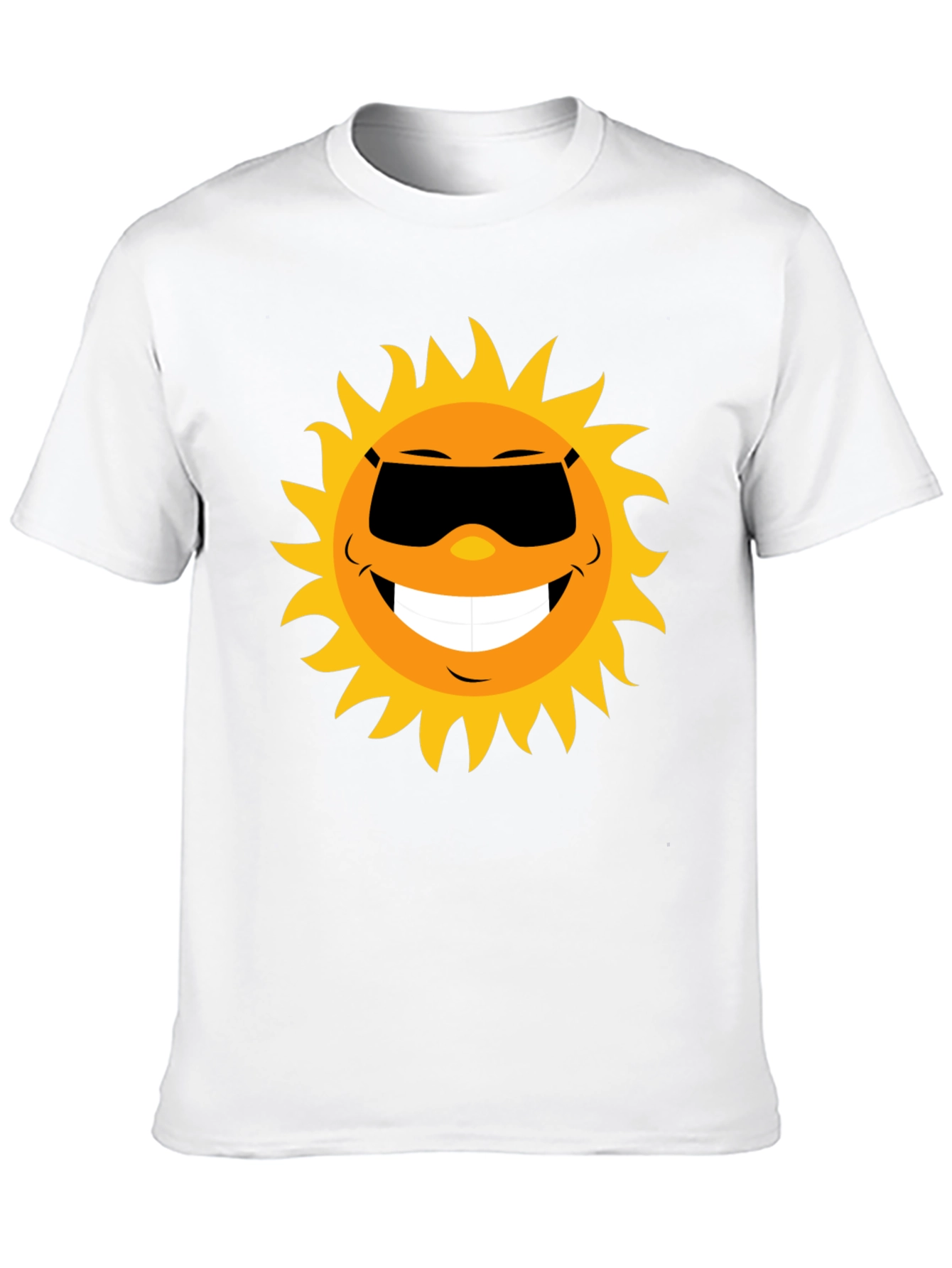 Black Smiling Sun Graphic Tee - Black Cotton Blend Shirt view 10