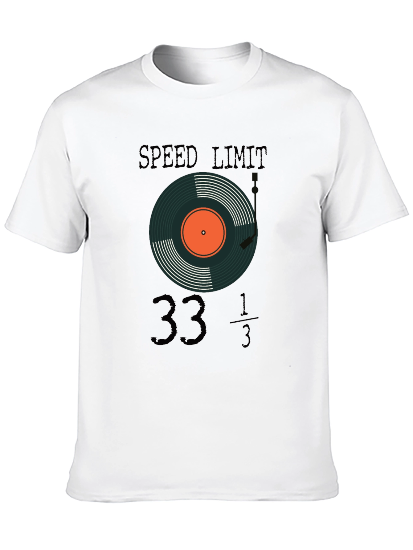 Black Speed Limit 33 1/3 RPM Record T-Shirt view 10