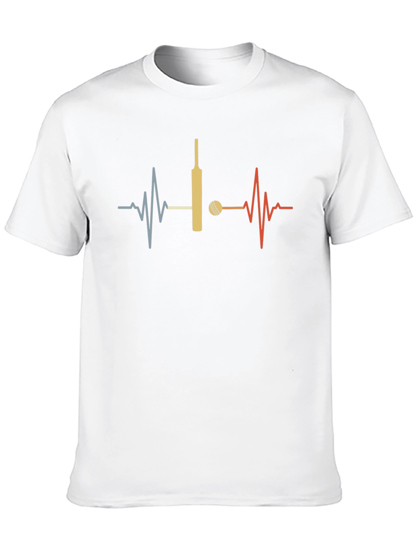 Black Cricket Lover Heartbeat T-Shirt - Sporty Graphic Tee view 10