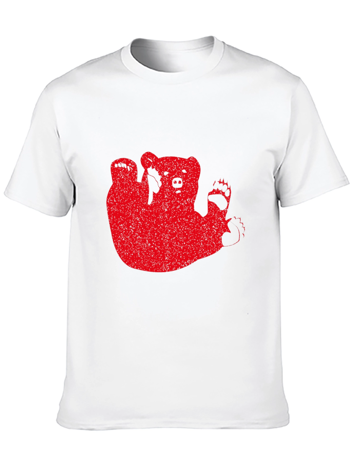 Black Red Bear Graphic Black T-Shirt Casual Wear view 10