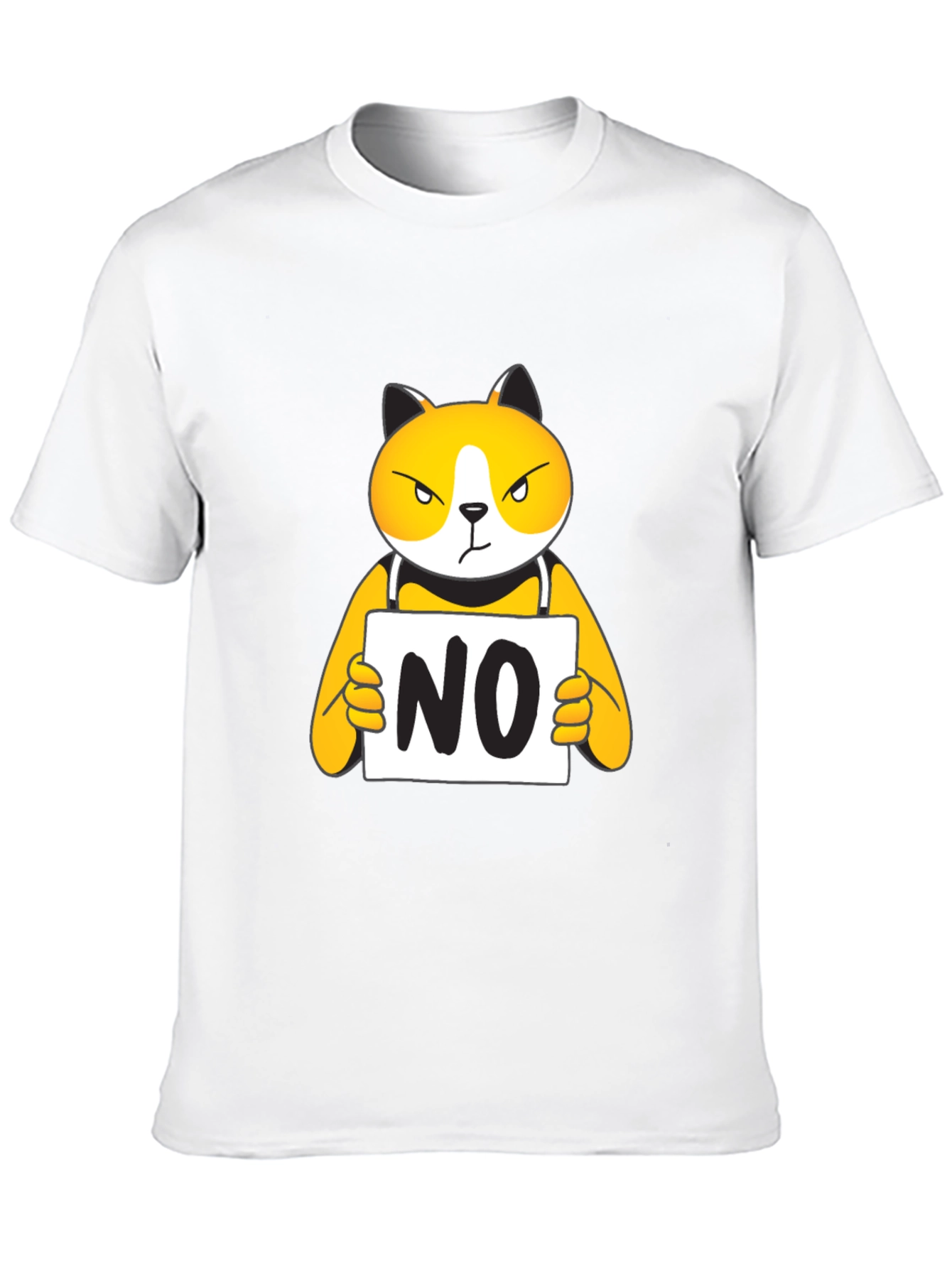 Black Funny 'NO' Cat Graphic T-Shirt view 10