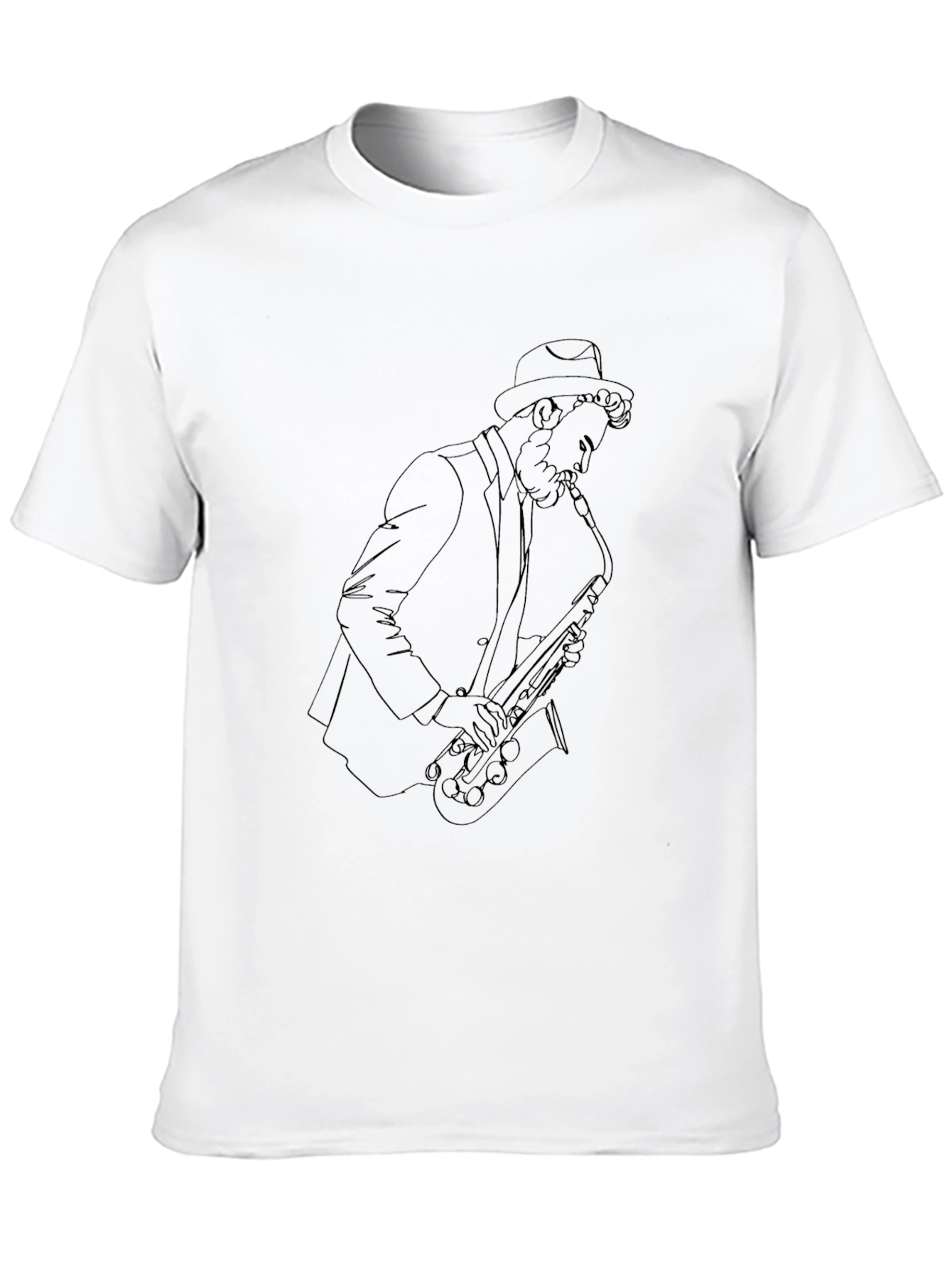 Black Sax Player Graphic Tee - Classic Style view 10