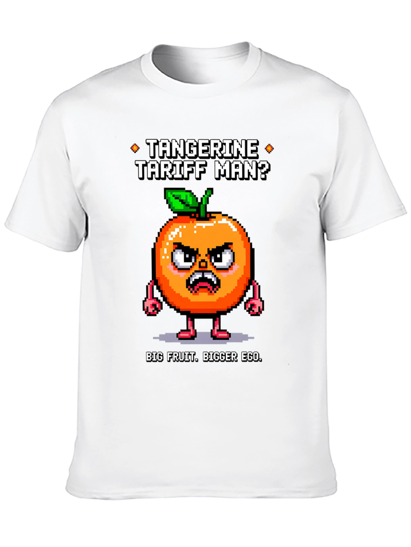 Black Tangerine Tariff Man Black T-Shirt view 10