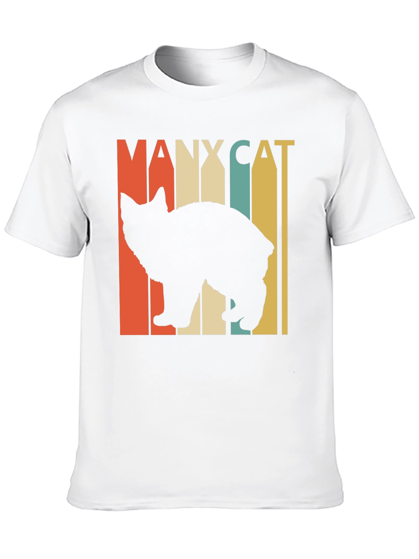 Black Manx Cat Retro Style T-Shirt - Vintage Design view 10