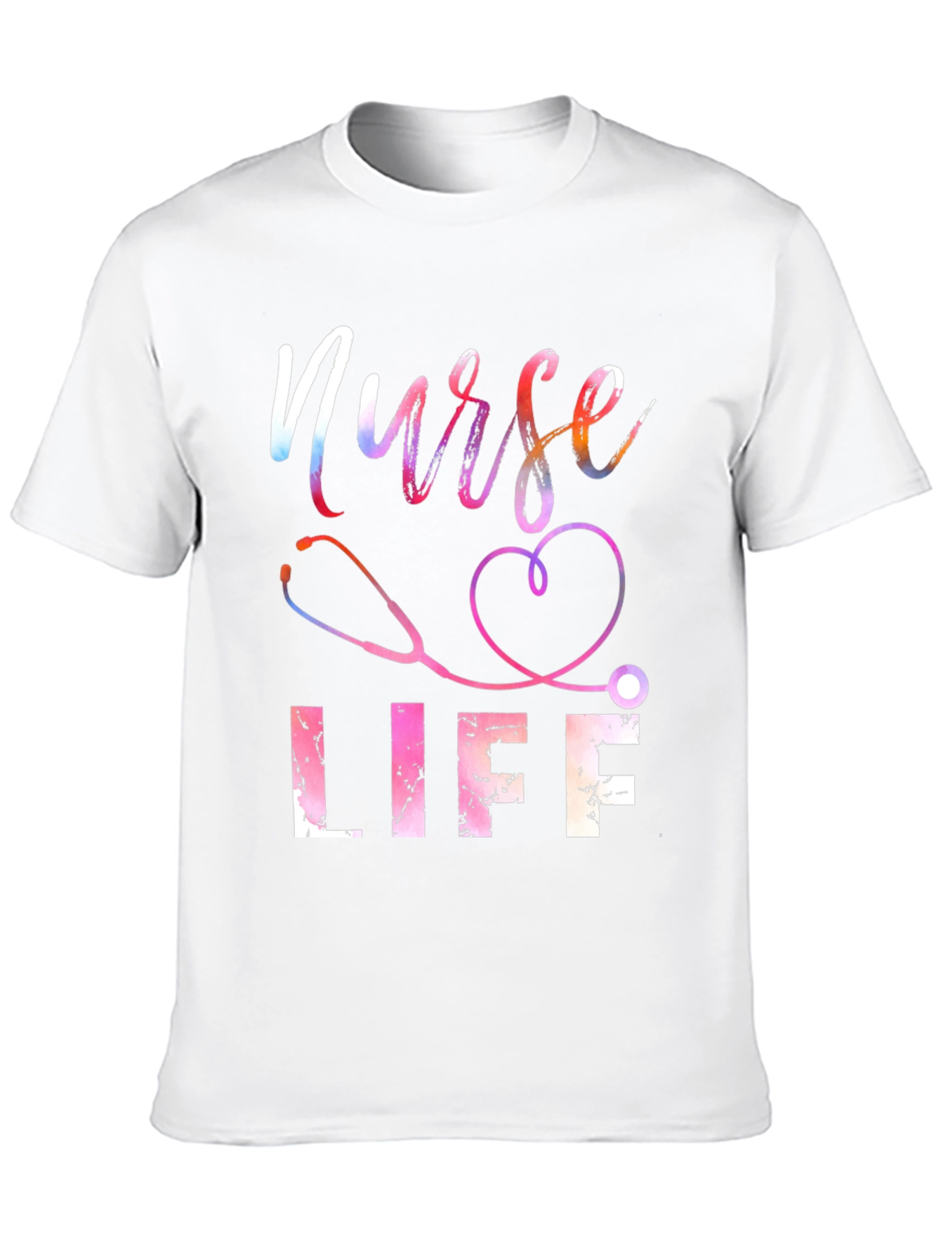 Black Nurse Life T-Shirt - Stethoscope Heart view 10