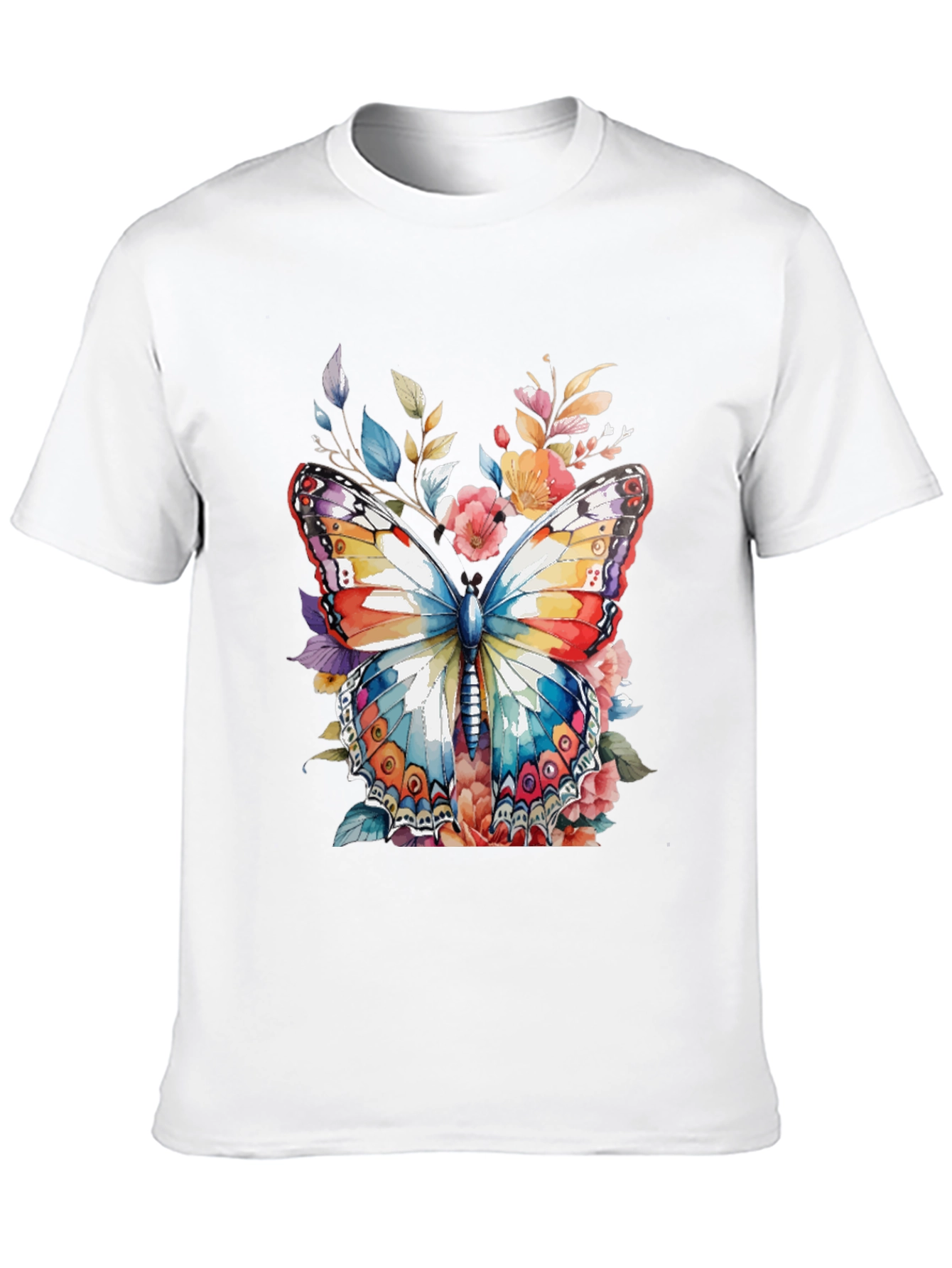 Black Butterfly Floral Graphic Print Men's Tee view 10
