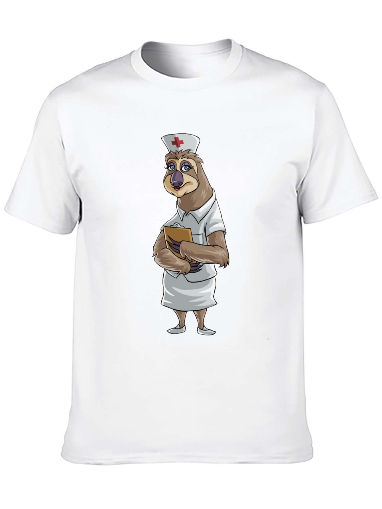 Black Sloth Nurse T-Shirt - Funny Cartoon Animal Tee view 10
