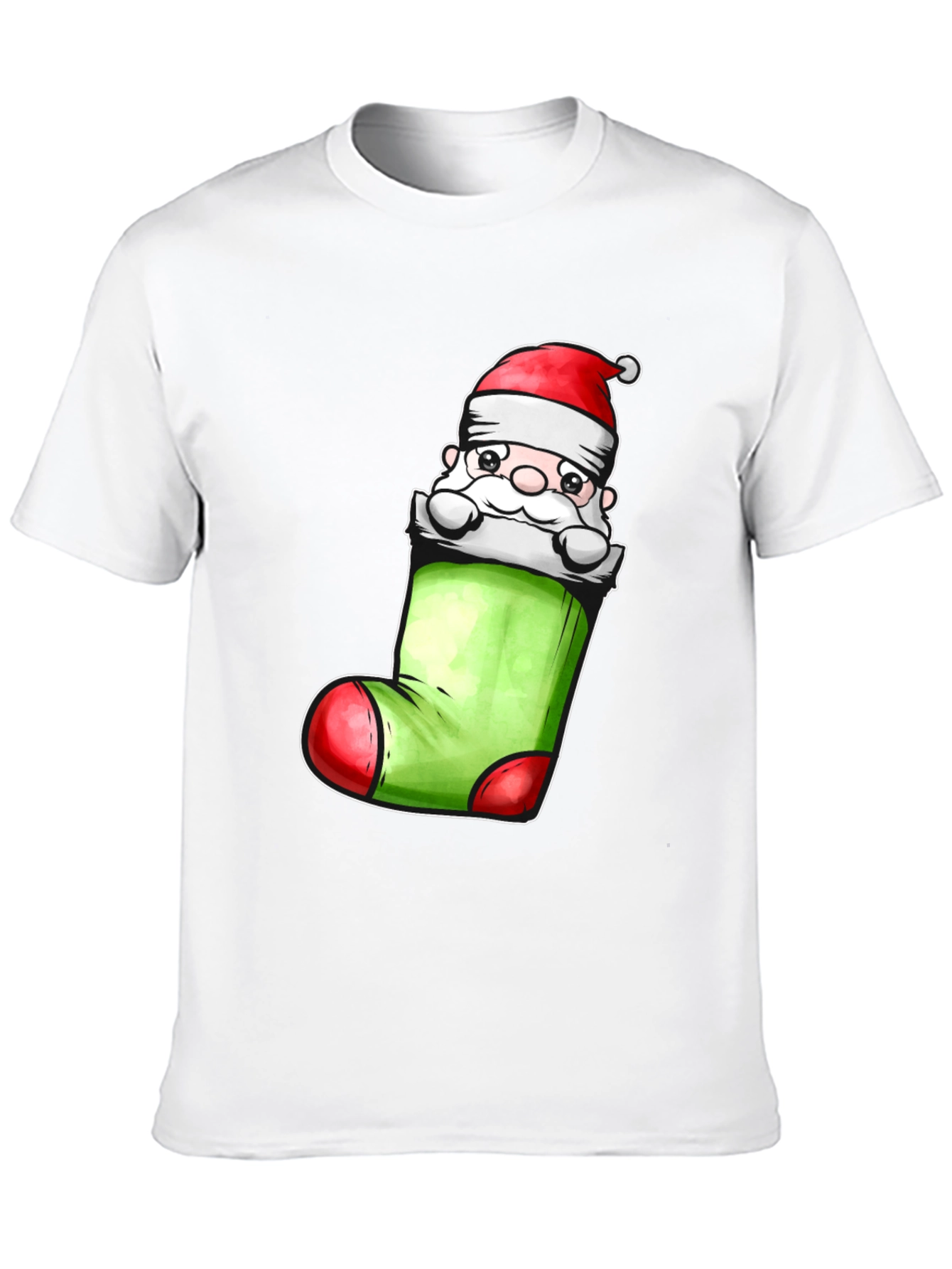 Black Santa in Stocking Graphic Tee view 10