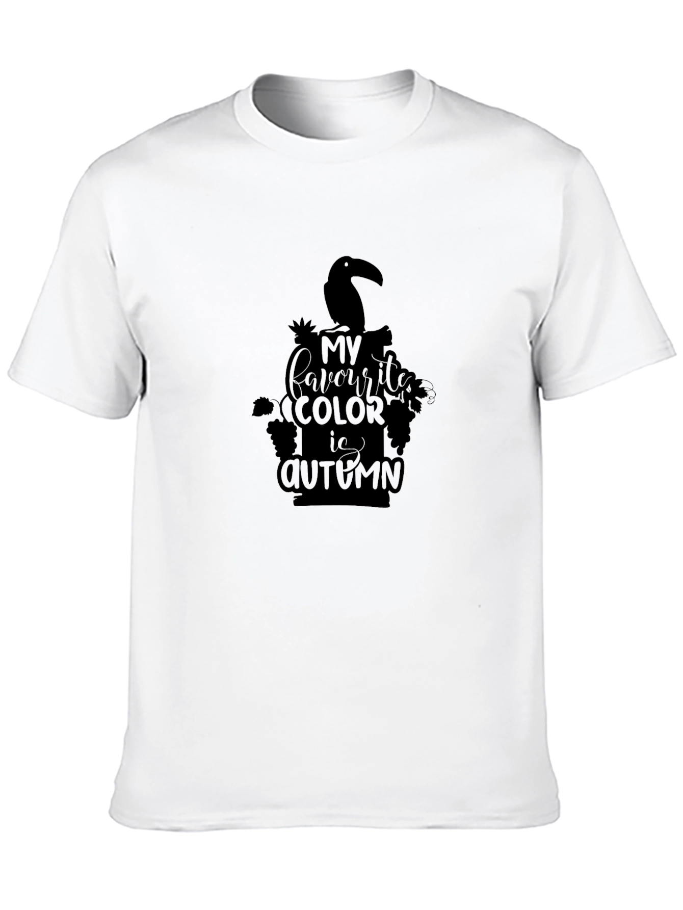 Black Autumn Color T-Shirt - Toucan Design view 10
