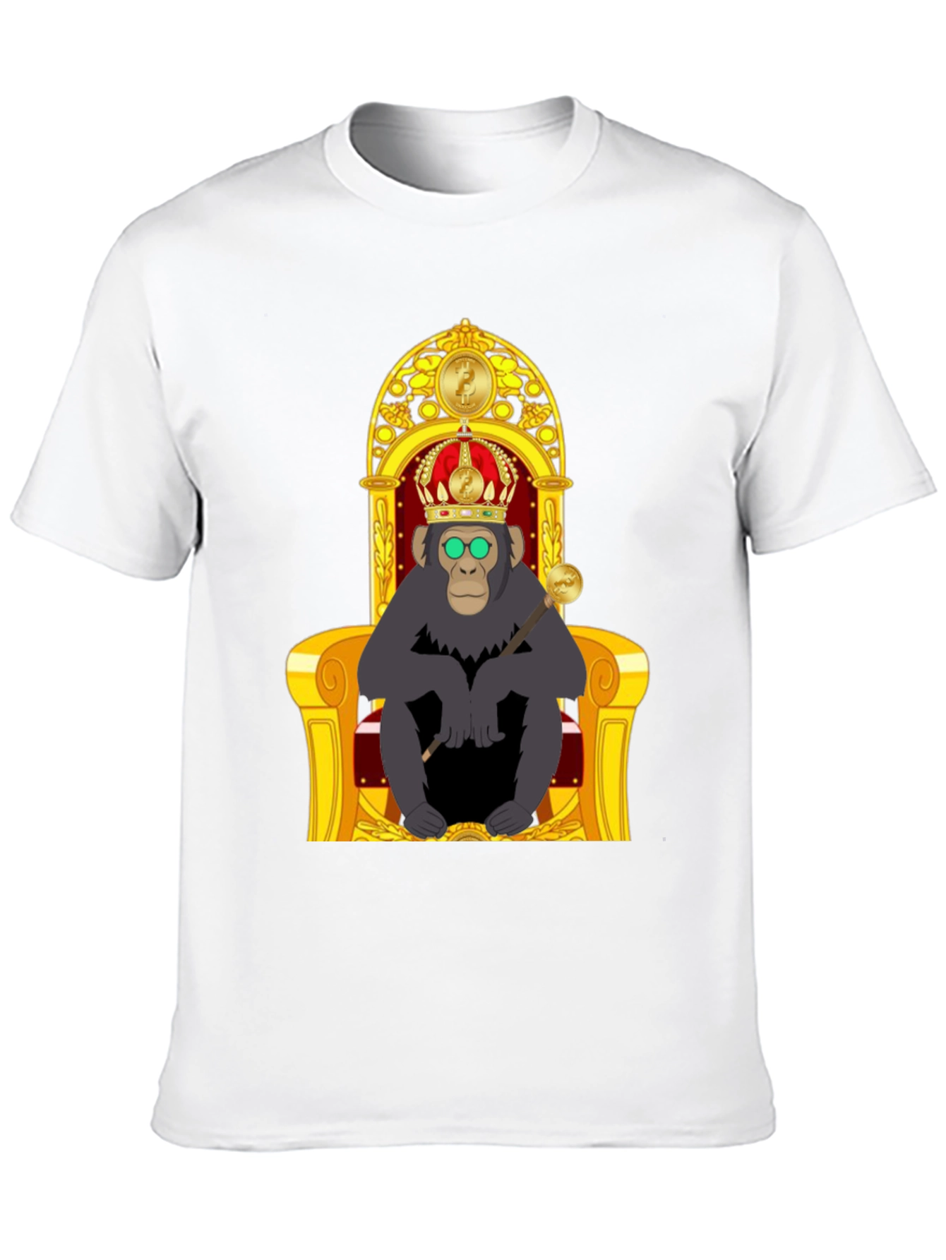 Black Ape King T-Shirt - Cartoon Gorilla on Throne view 10