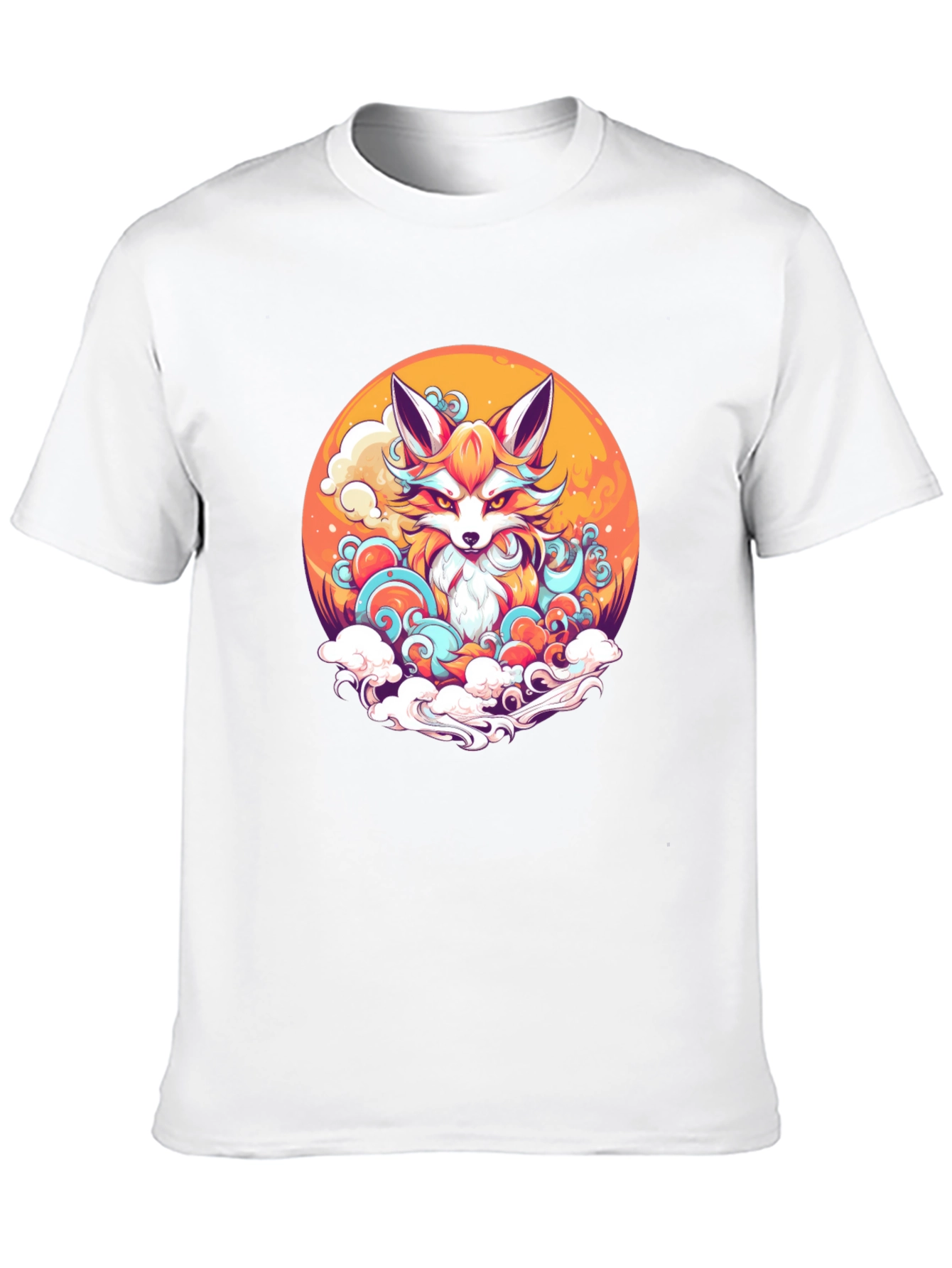 Anime Fox Graphic Black T-Shirt - 10