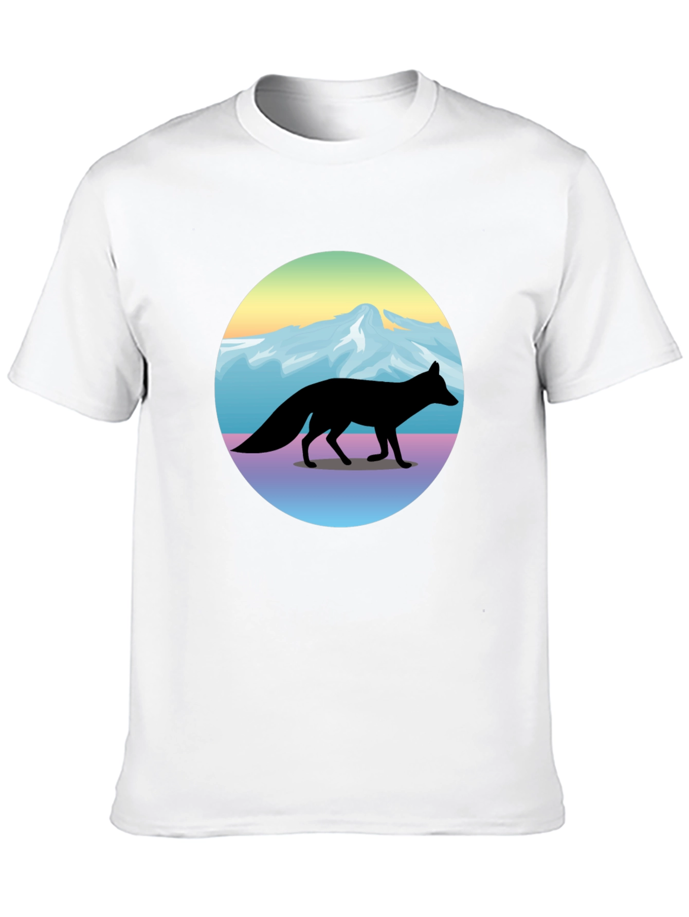 Black Fox Mountainscape Graphic T-Shirt - Unisex Black Tee view 10