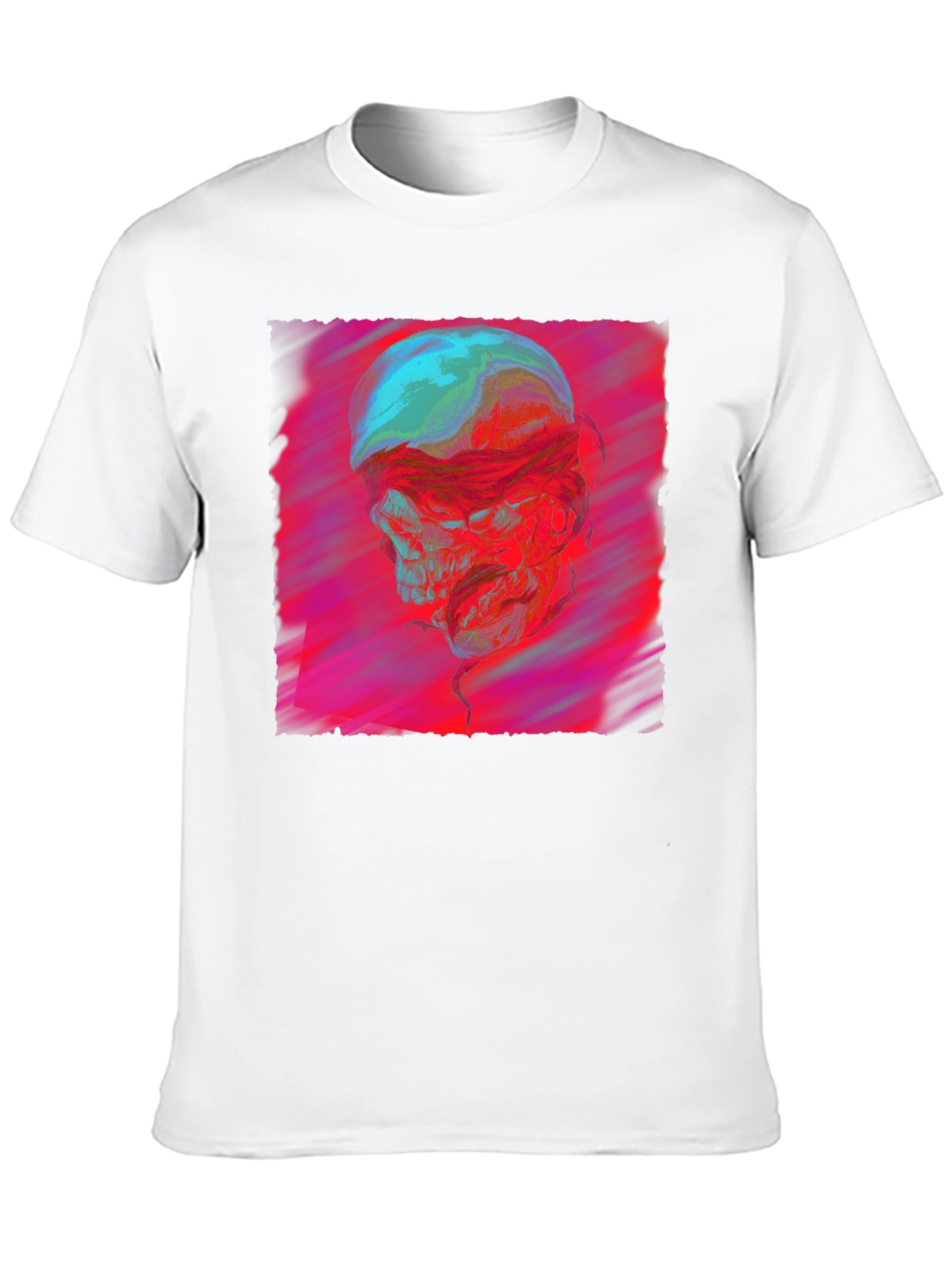 Black Skull Graphic Print Crew Neck T-Shirt view 10