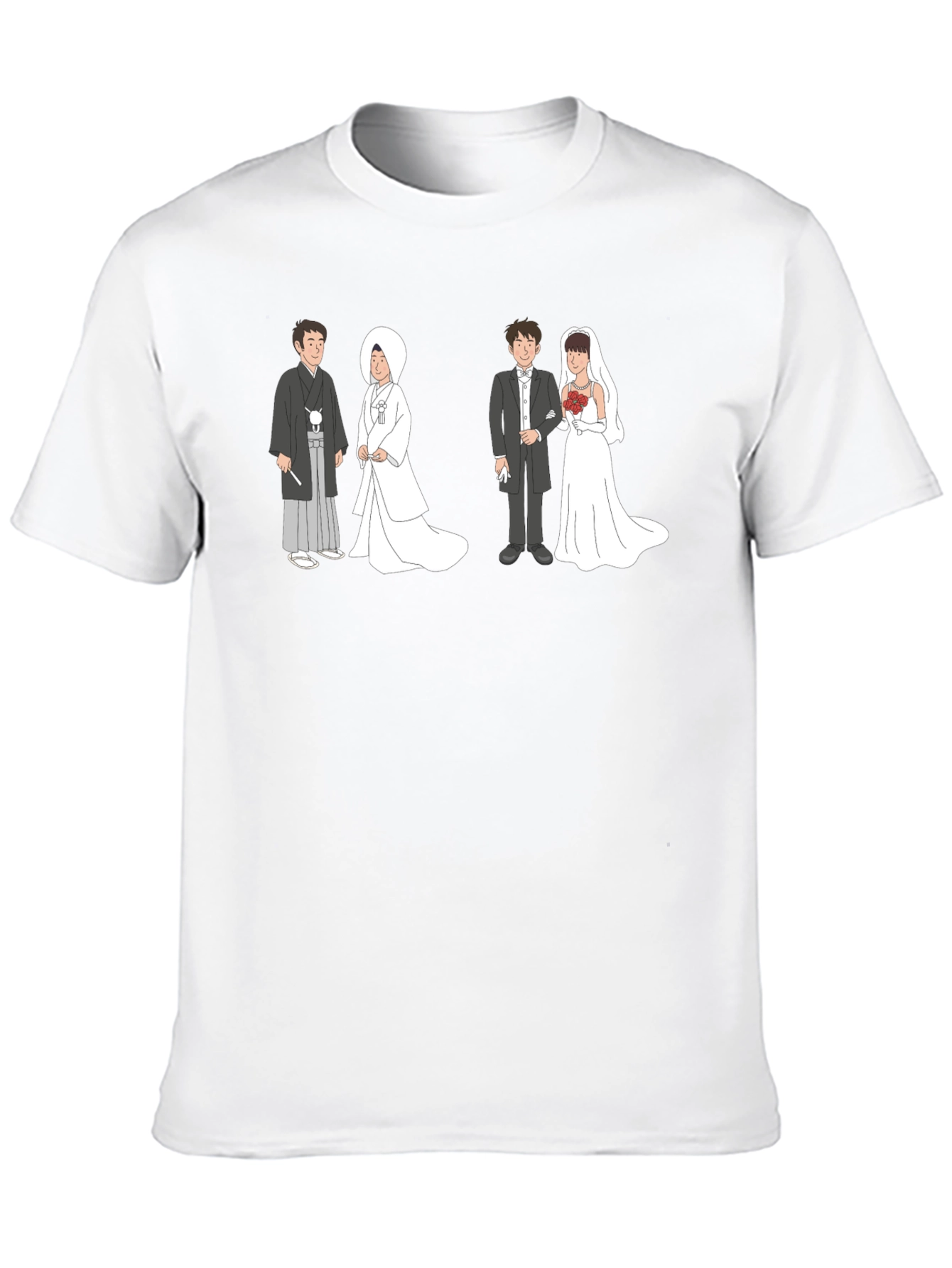 Black Wedding Couple Graphic Tee - Unique Design view 10