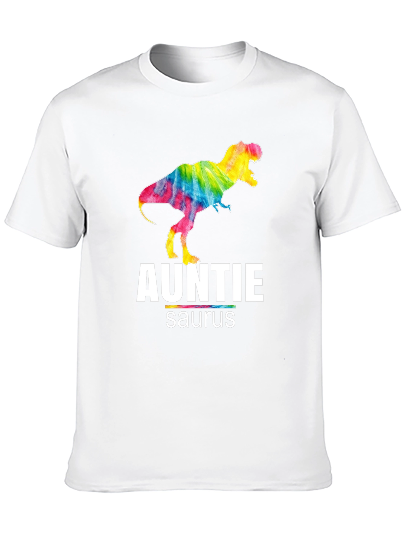 Black Auntie Saurus T-Rex Tie Dye Graphic T-Shirt view 10