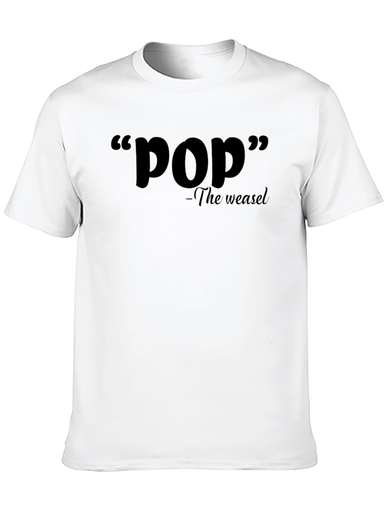 Black Pop The Weasel T-Shirt - Classic Slogan Tee view 10