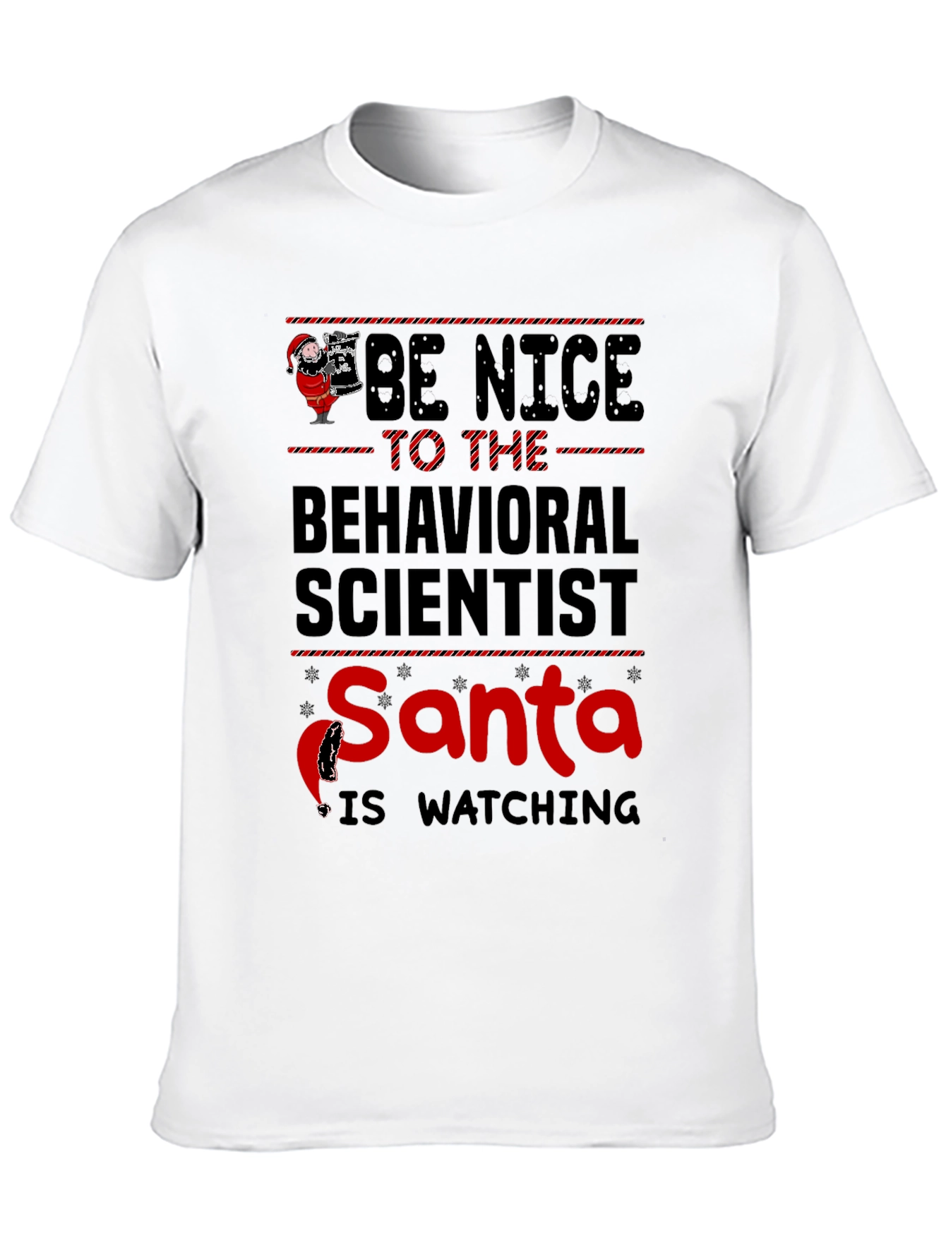 Black Be Nice To The Behavioral Scientist Santa T-Shirt view 10