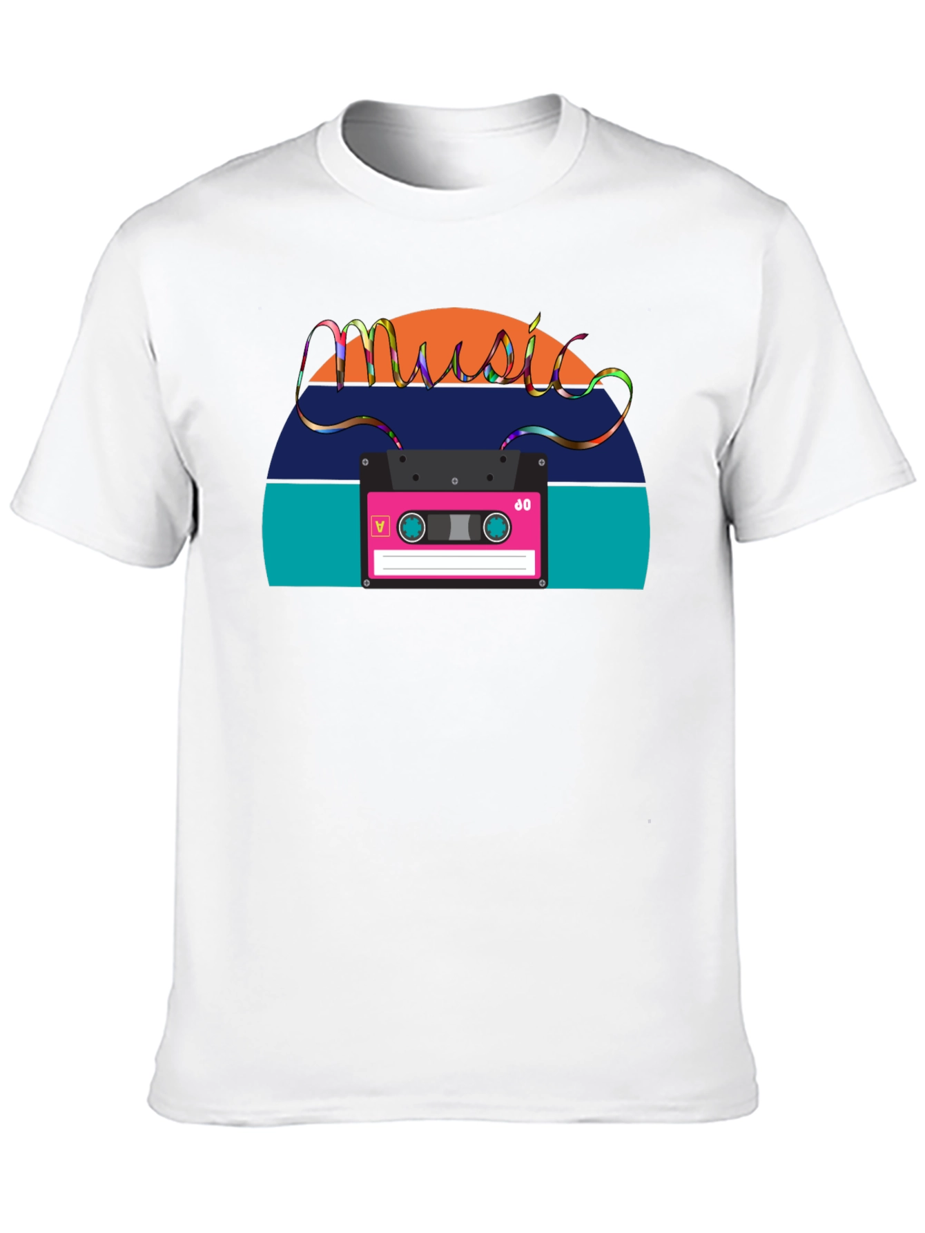 Black Retro Music Cassette T-Shirt - Vintage 80s Style view 10