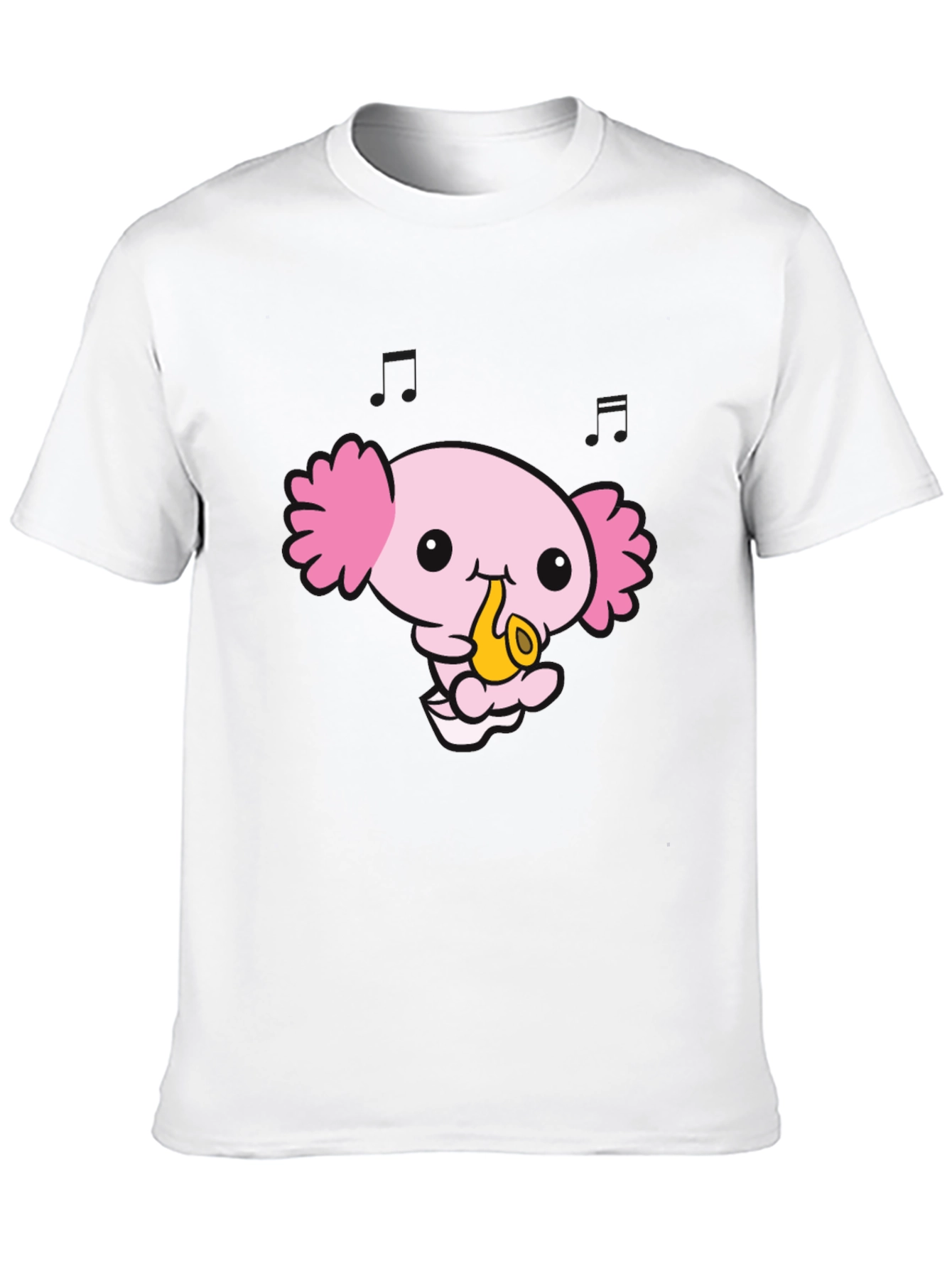 Black Axolotl Saxophone Black T-Shirt view 10