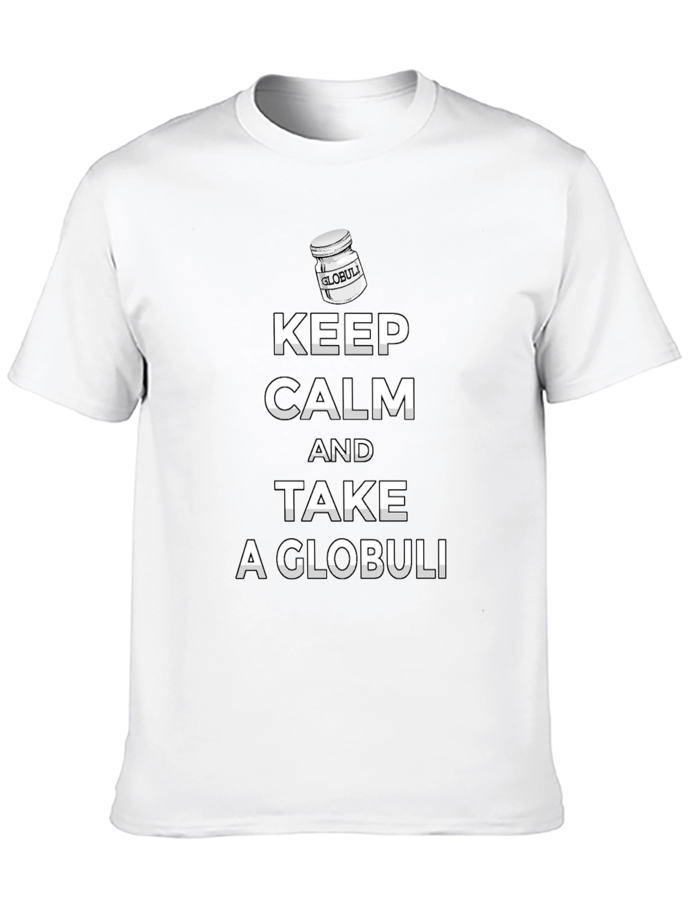 Black Keep Calm and Take a Globuli T-Shirt view 10