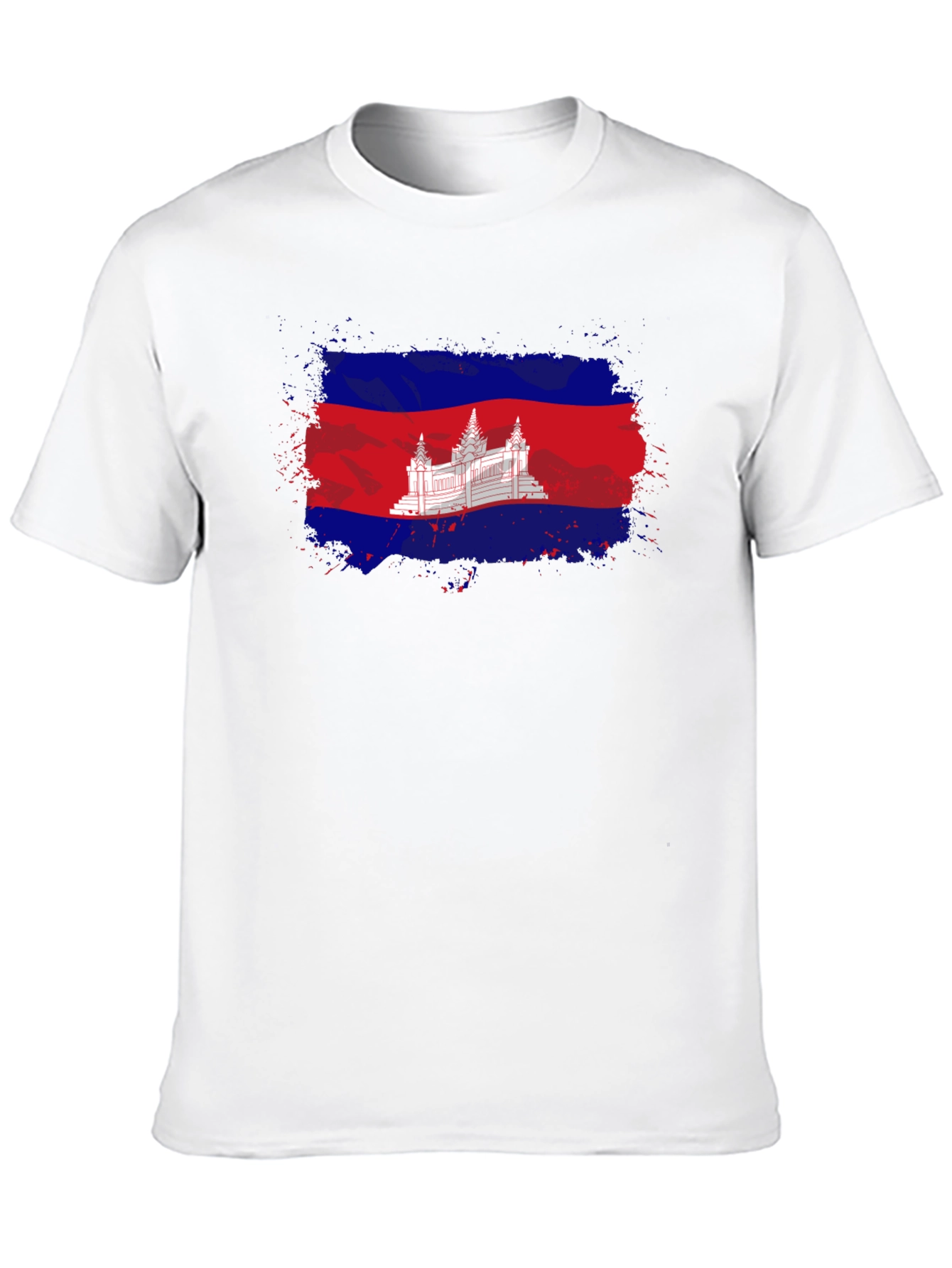 Black Cambodia Flag T-Shirt: Distressed Graphic Tee view 10