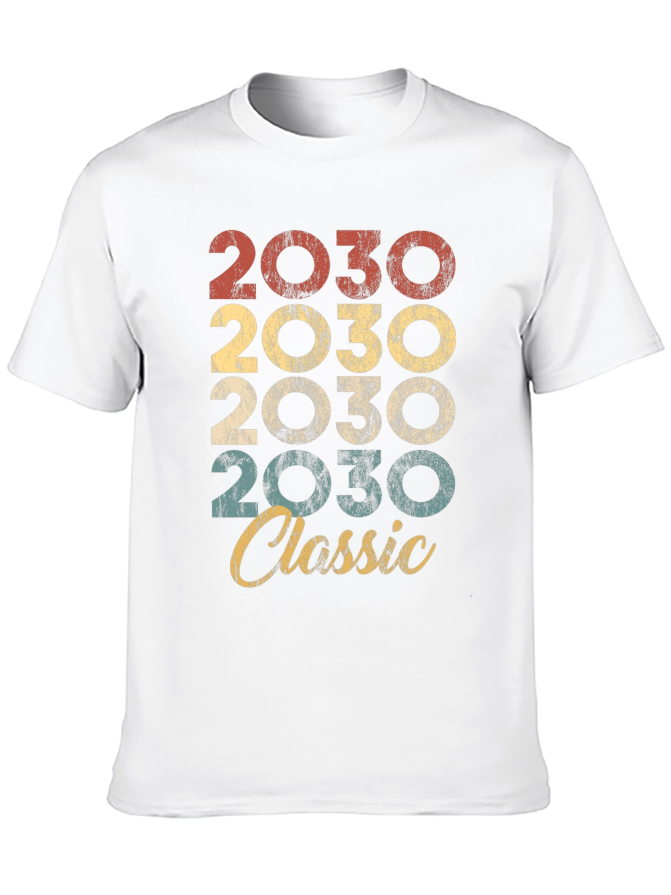 Black 2030 Classic Retro Style T-Shirt view 10