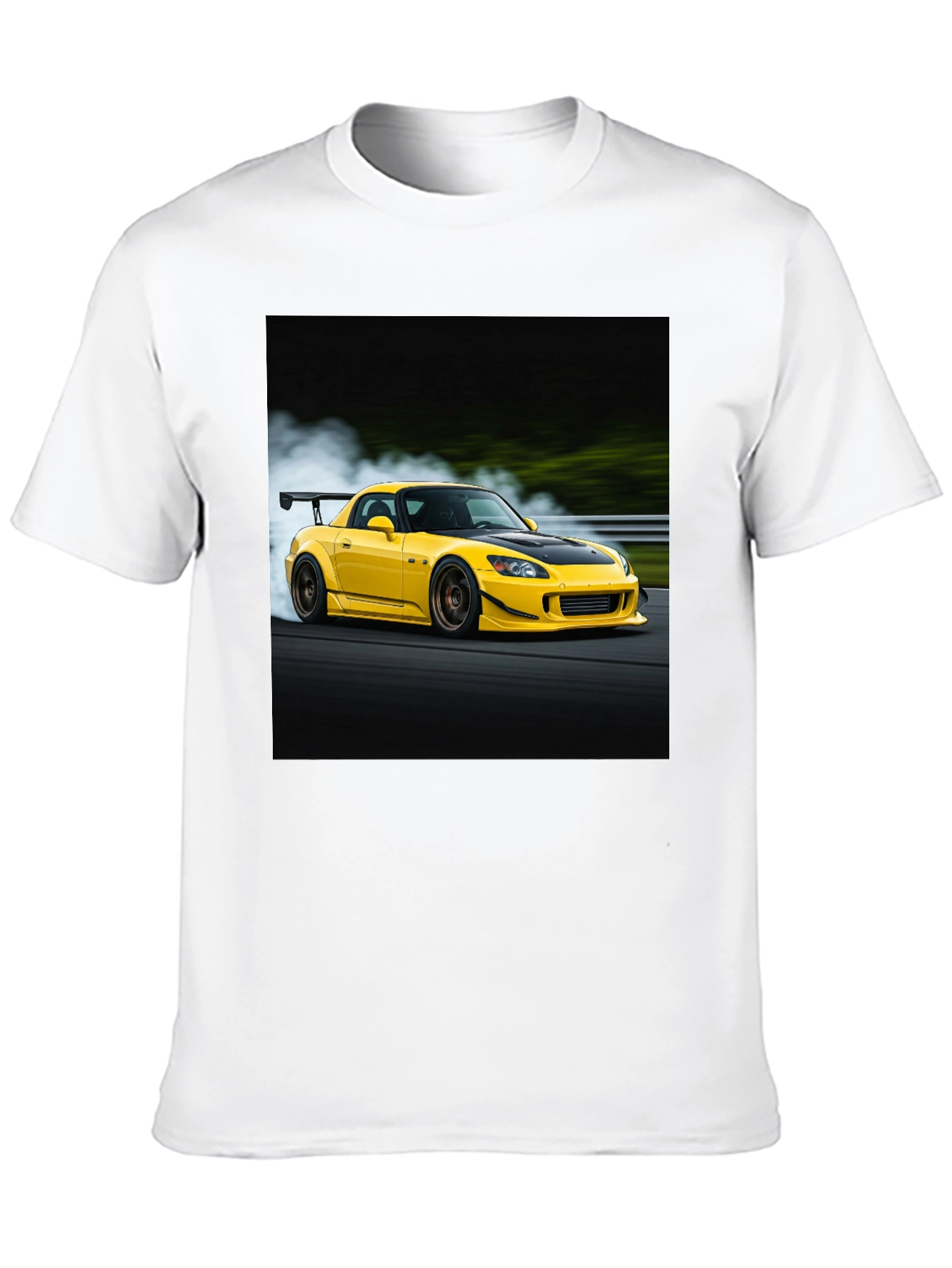 Black Yellow Car Graphic Tee - Black Cotton Blend view 10