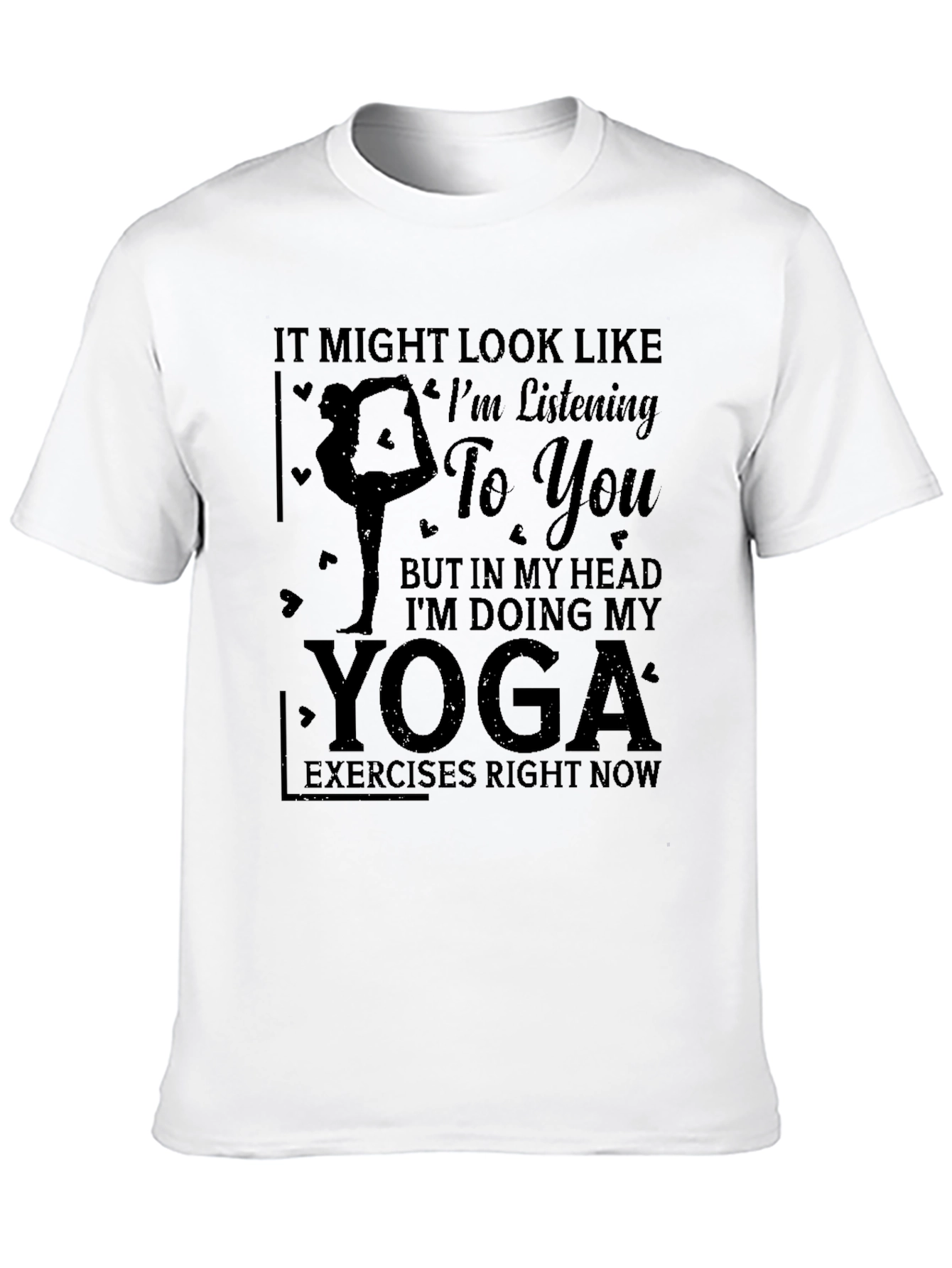 Black Yoga Lover T-Shirt: I'm Doing Yoga In My Head Tee view 10