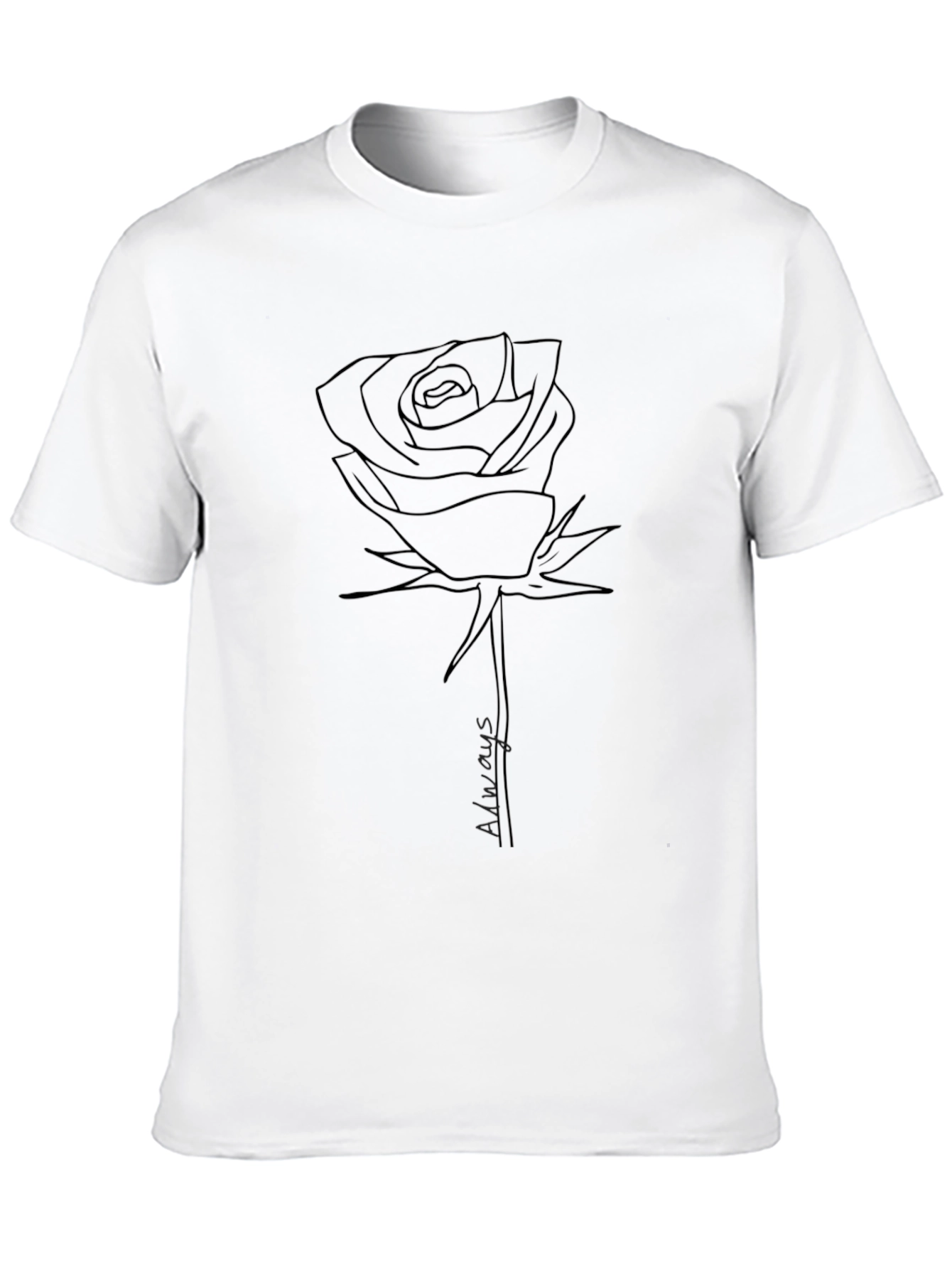 Black Rose Line Art Graphic Tee - Always view 10