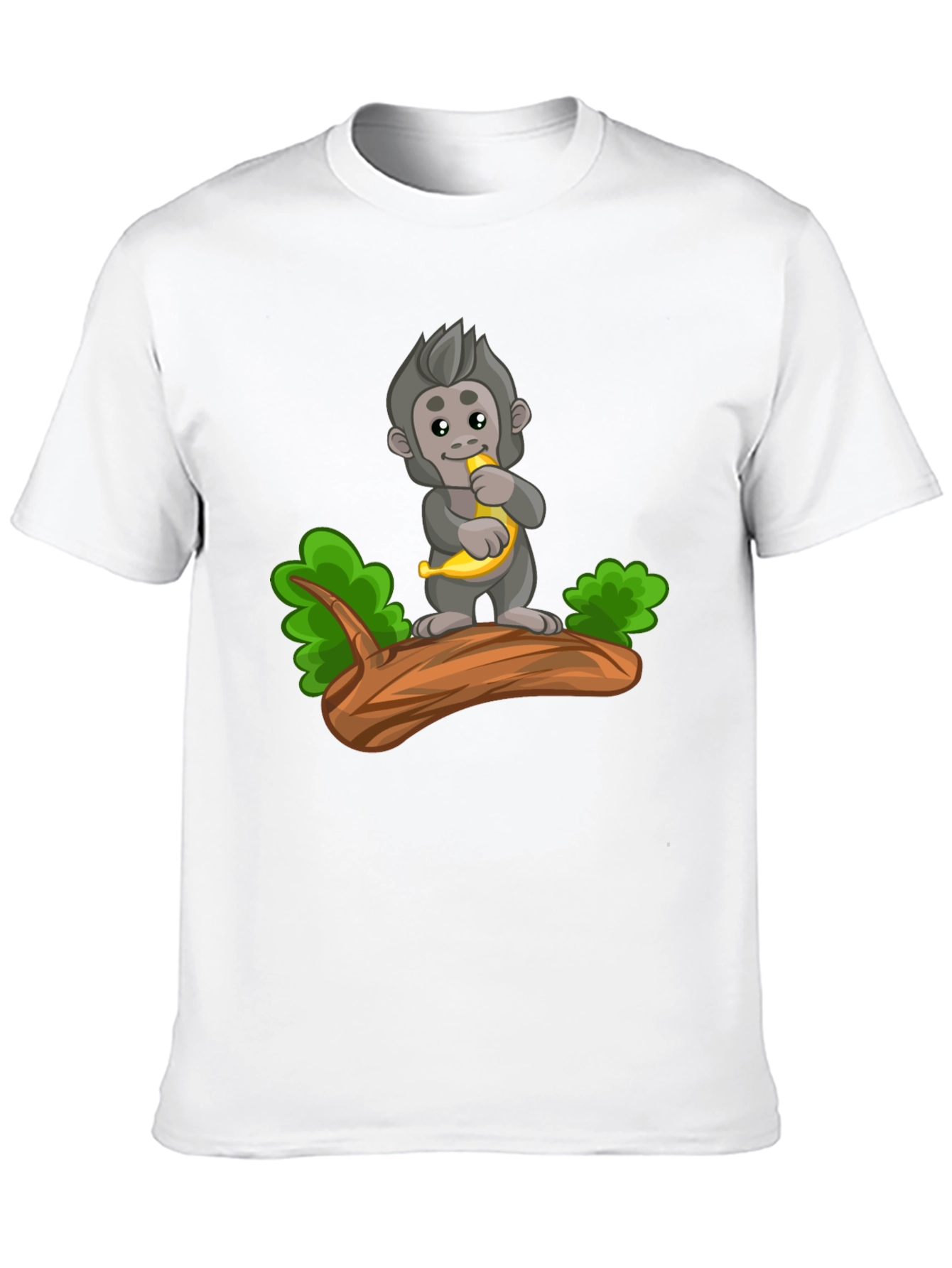 Black Monkey Banana Cartoon Black T-Shirt view 10