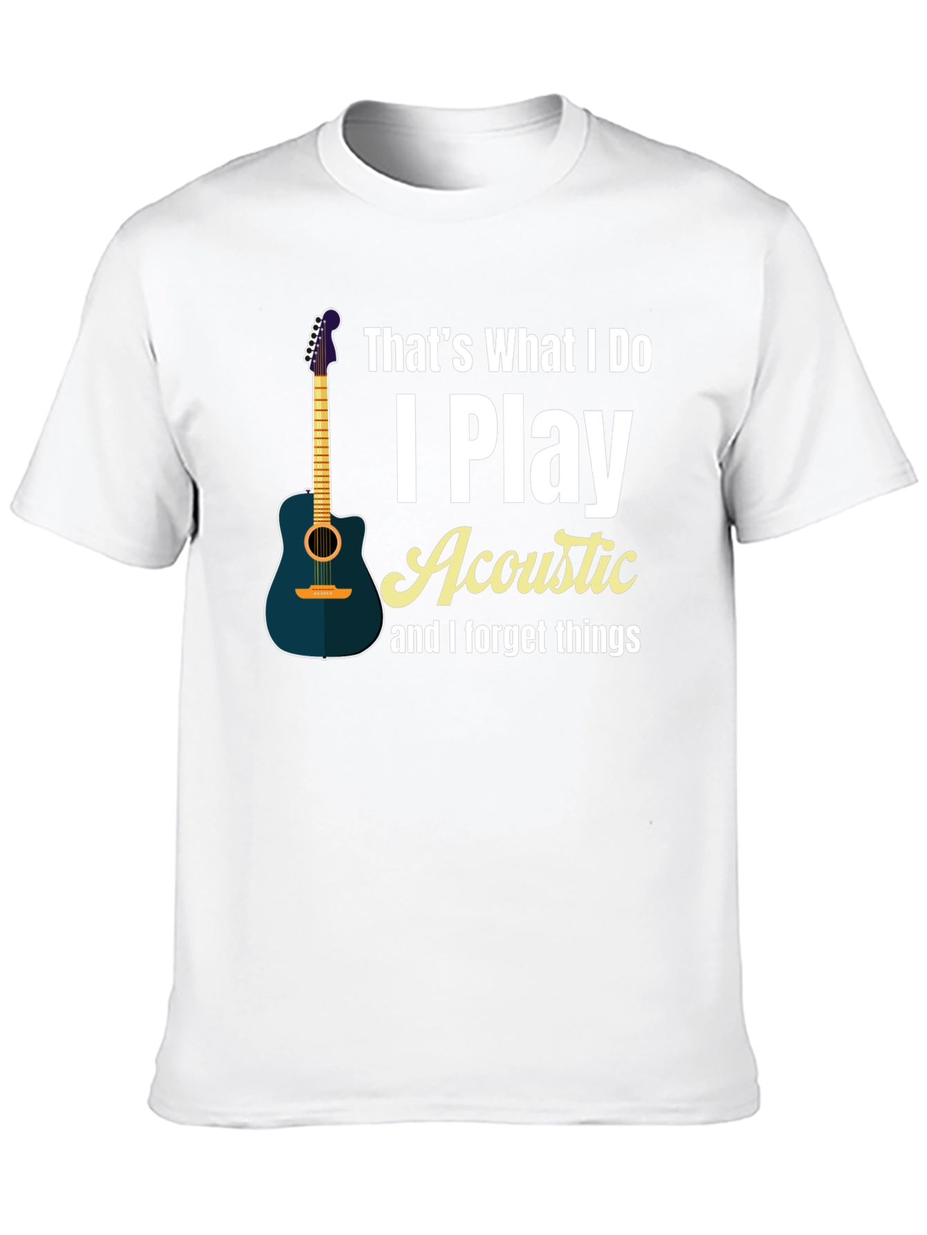 Black Acoustic Guitar Player Black T-Shirt view 10