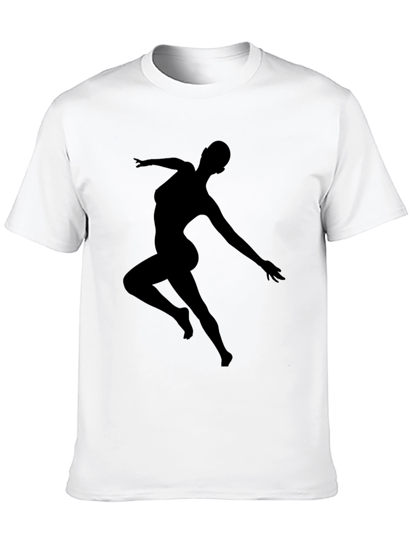 Black Silhouette Dancer Graphic Tee - Black Casual T-Shirt view 10