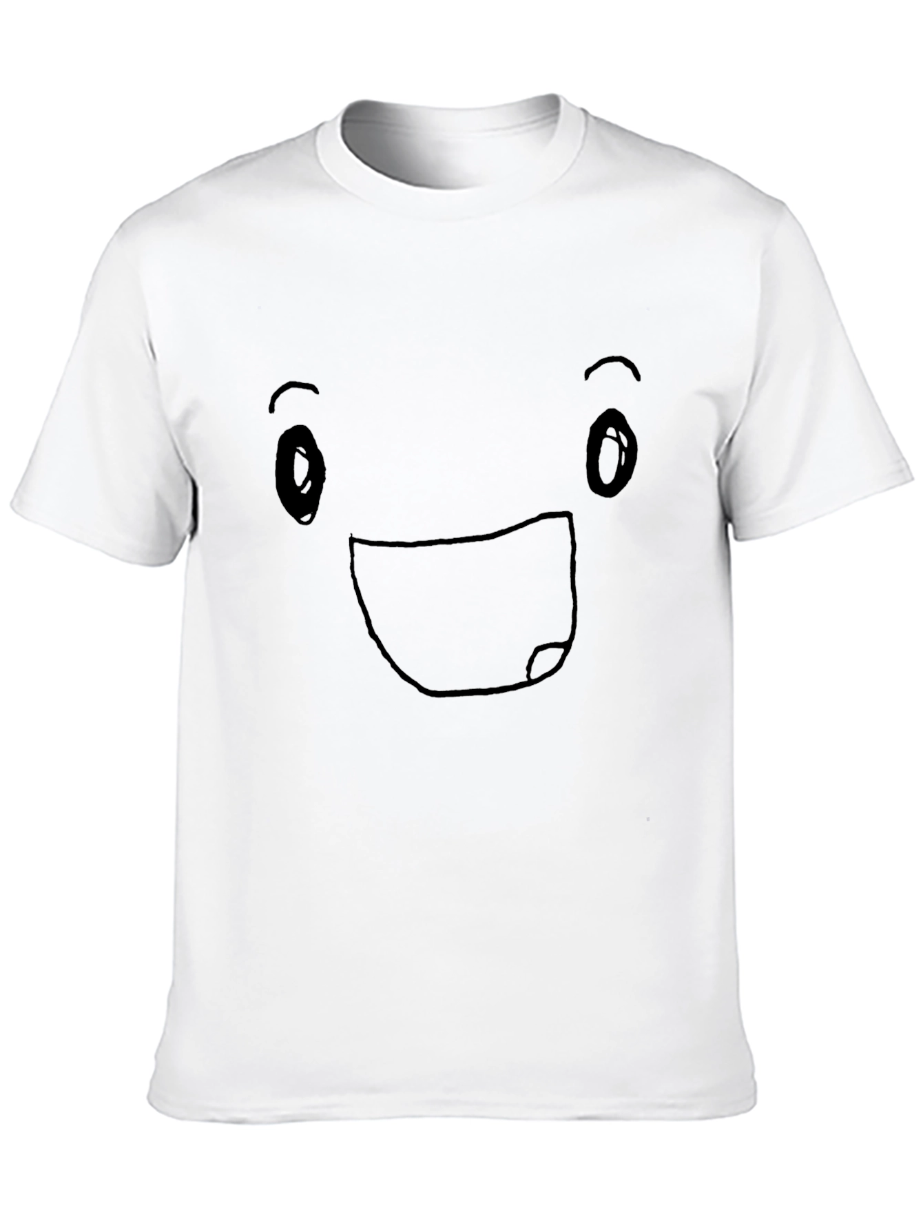 Black Happy Face Graphic Tee - Black Cotton Blend view 10