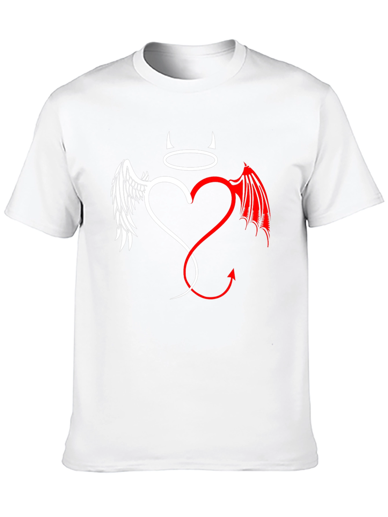 Black Angel & Devil Heart Graphic Tee - Unisex view 10