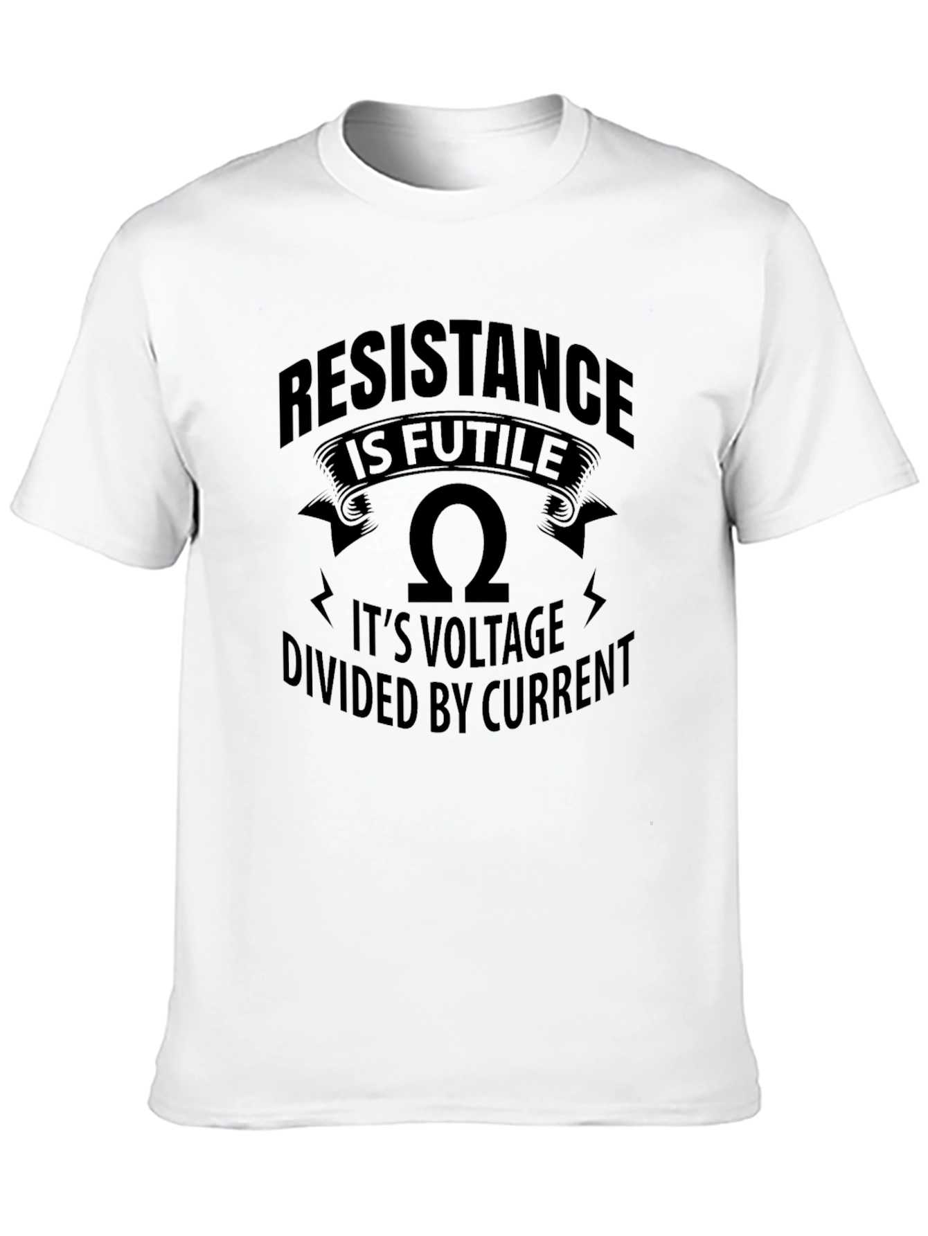 Black Resistance is Futile T-Shirt - Funny Ohm Law Physics Tee view 10
