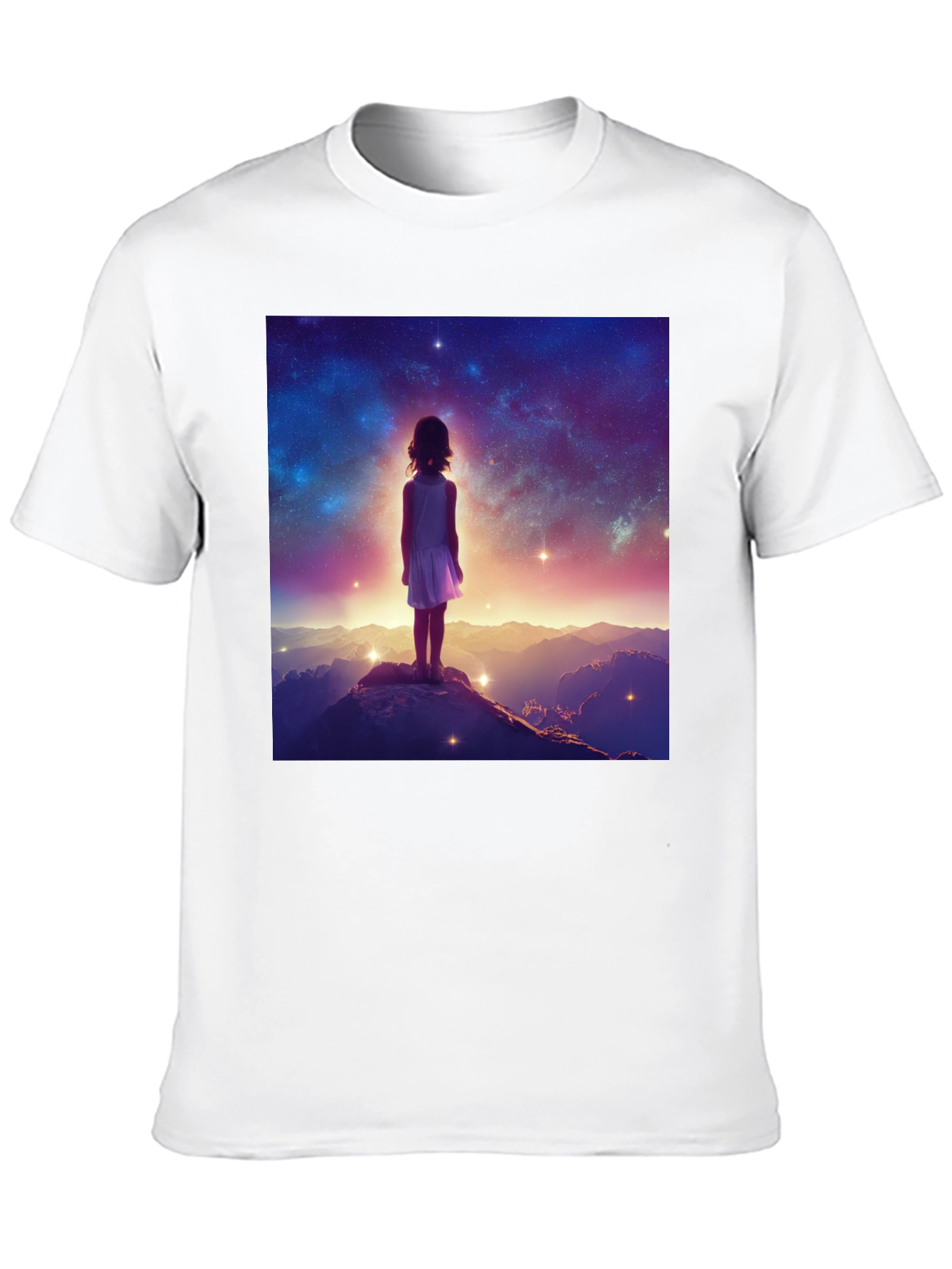 Black Cosmic Dreamer Graphic Tee - Black Cotton Blend view 10