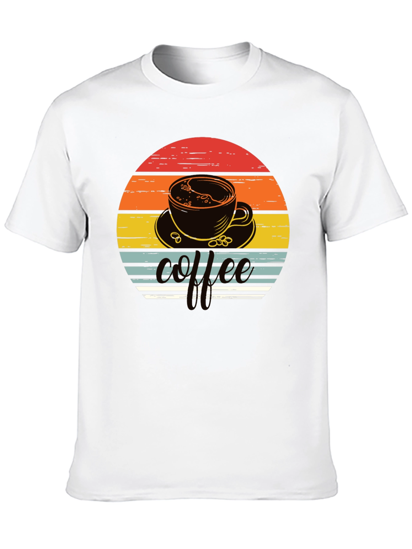 Black Coffee Sunset Graphic Tee - Retro Style Shirt view 10