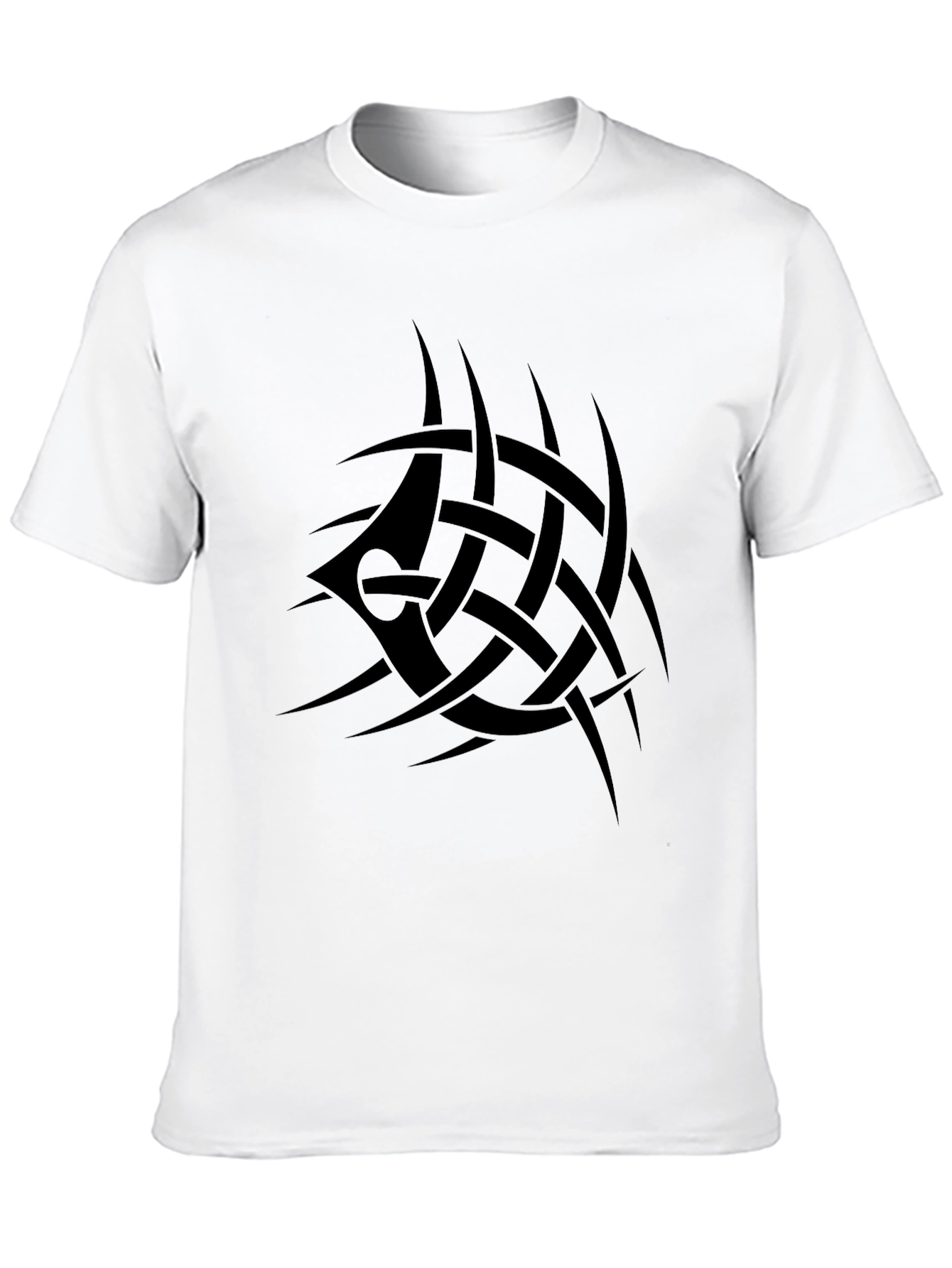 Black Men's Black Tribal Tattoo Graphic T-Shirt view 10