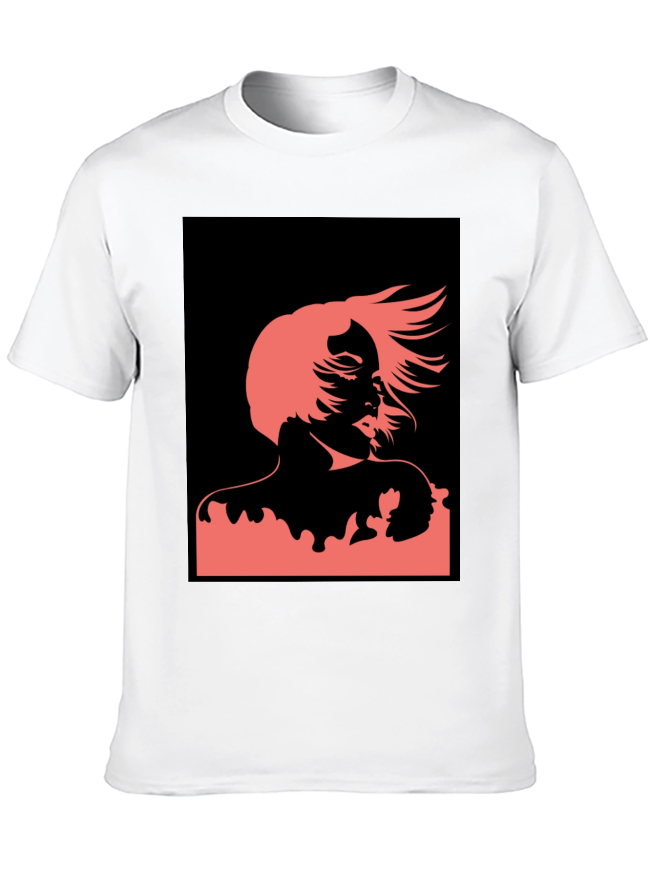 Black Abstract Woman Graphic Black T-Shirt view 10