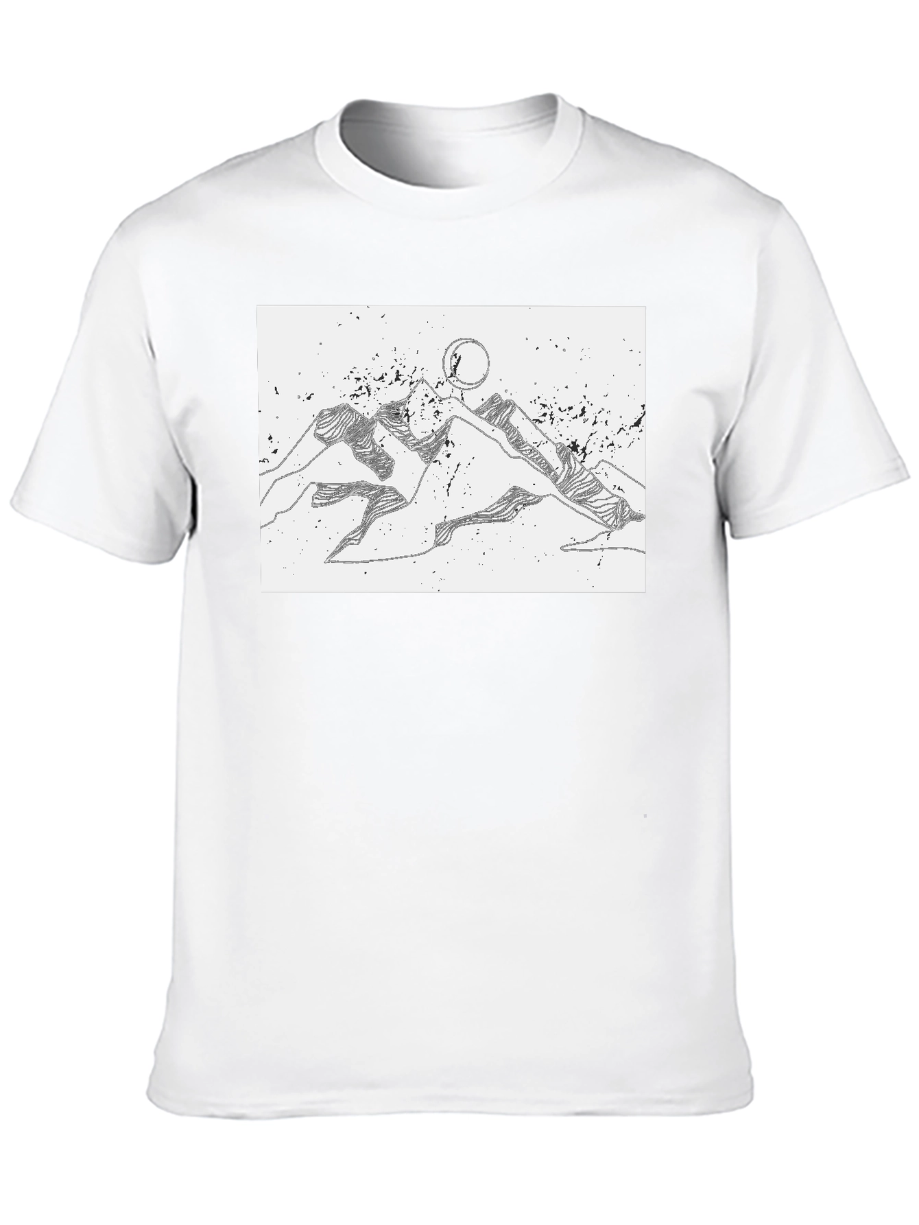 Black Mountainscape Graphic Tee - Black Cotton Blend view 10