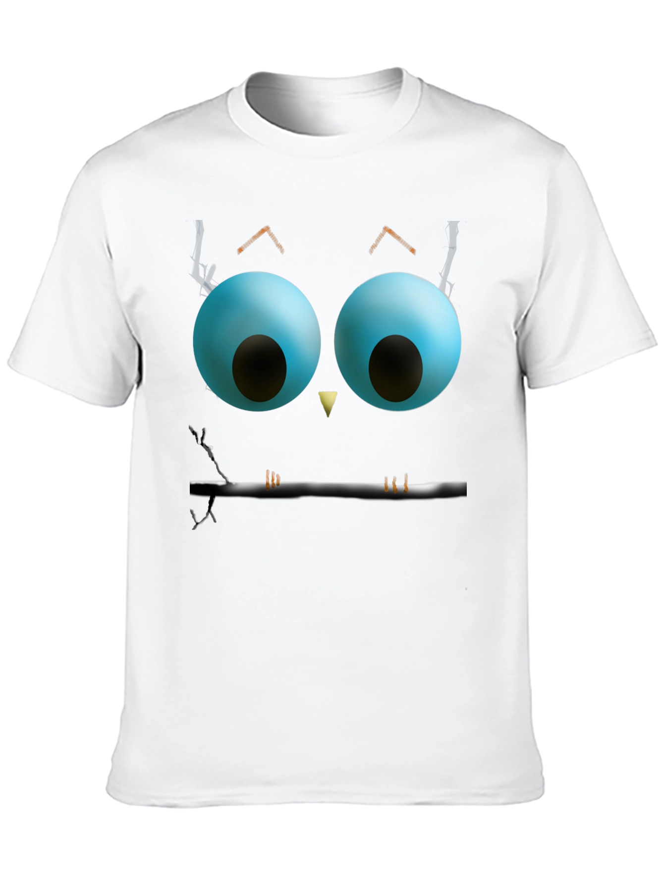 Black Whimsical Owl Face Graphic Tee - Black view 10