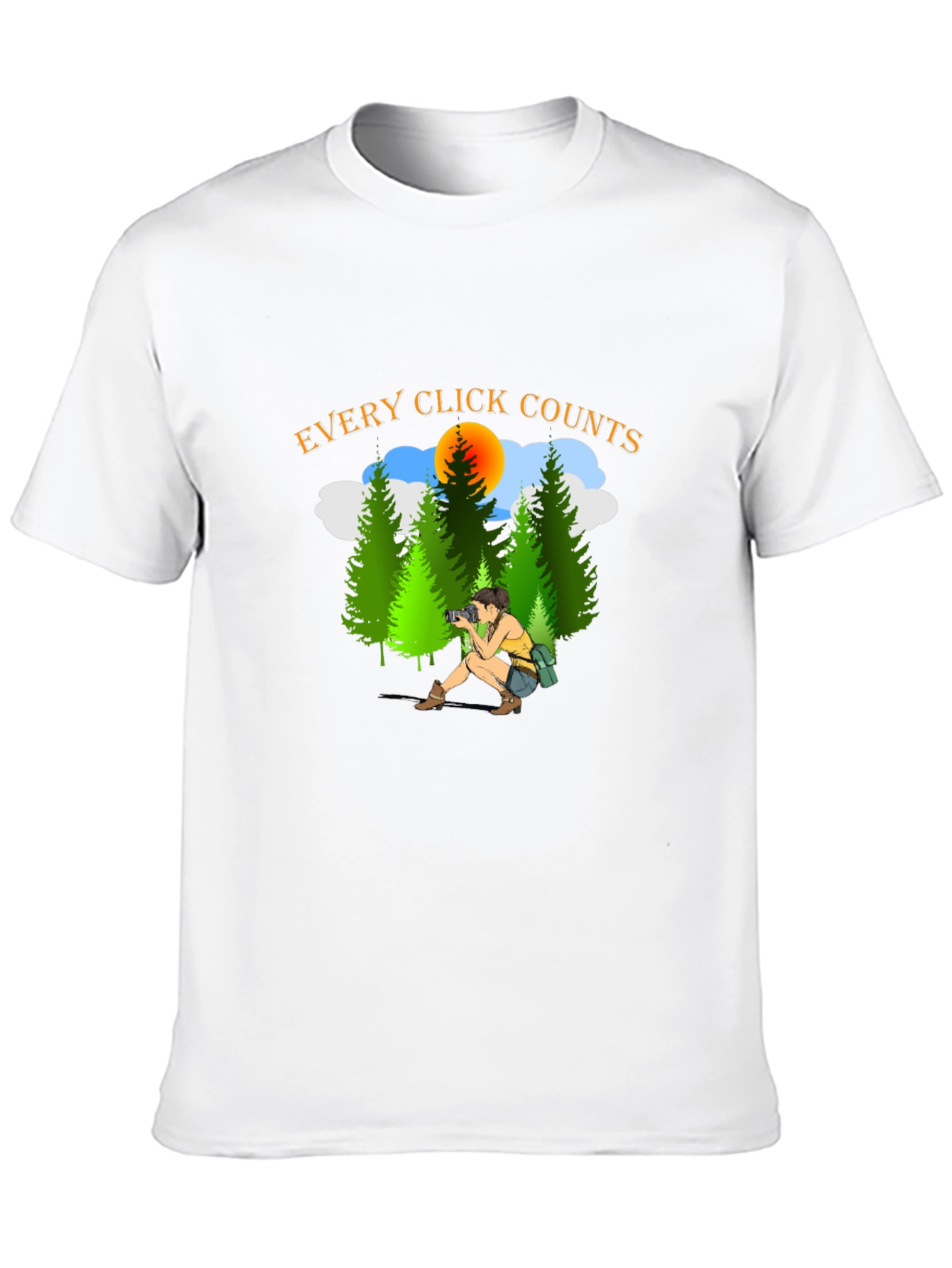Black Every Click Counts Black Graphic T-Shirt view 10