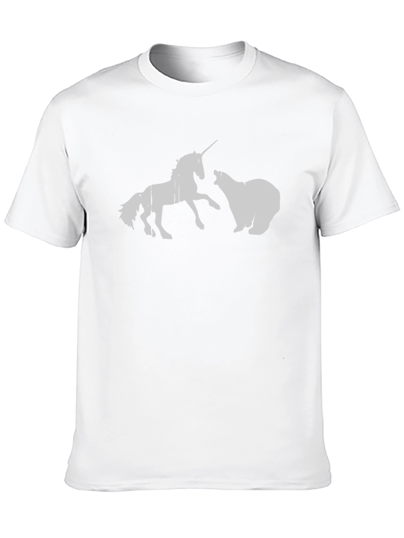 Black Unicorn vs Bear Graphic T-Shirt view 10