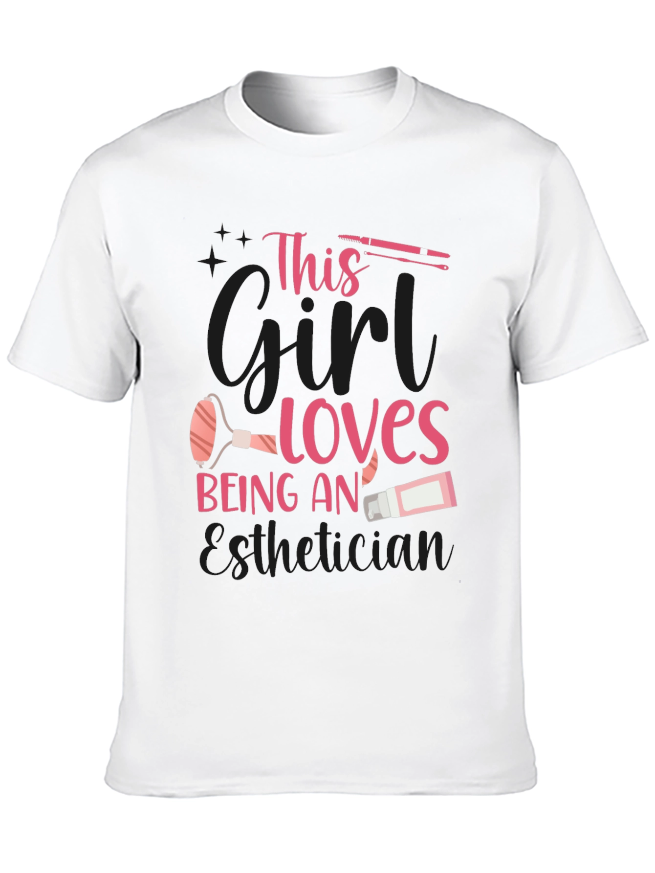 Black Esthetician T-Shirt: "This Girl Loves Being An Esthetician" view 10