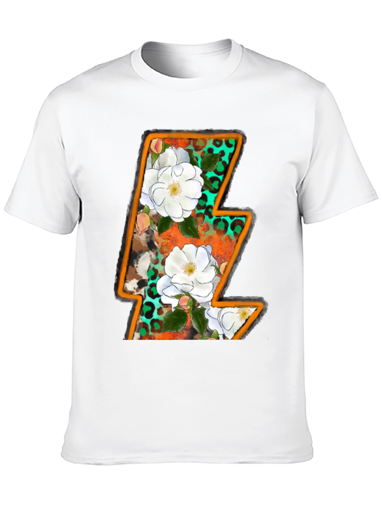 Black Floral Lightning Bolt Graphic Tee view 10