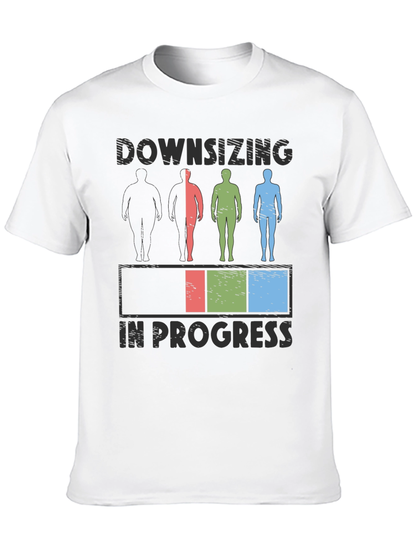 Black Downsizing In Progress T-Shirt - Weight Loss Humor view 10