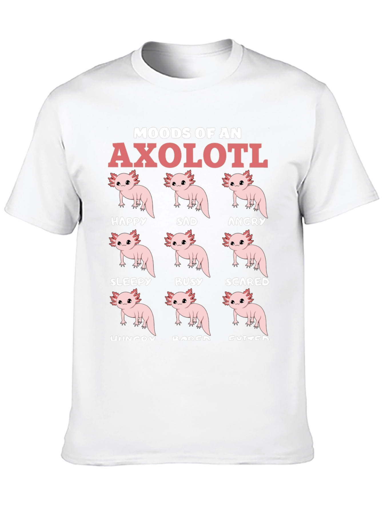 Black Axolotl Moods Funny Graphic Tee view 10